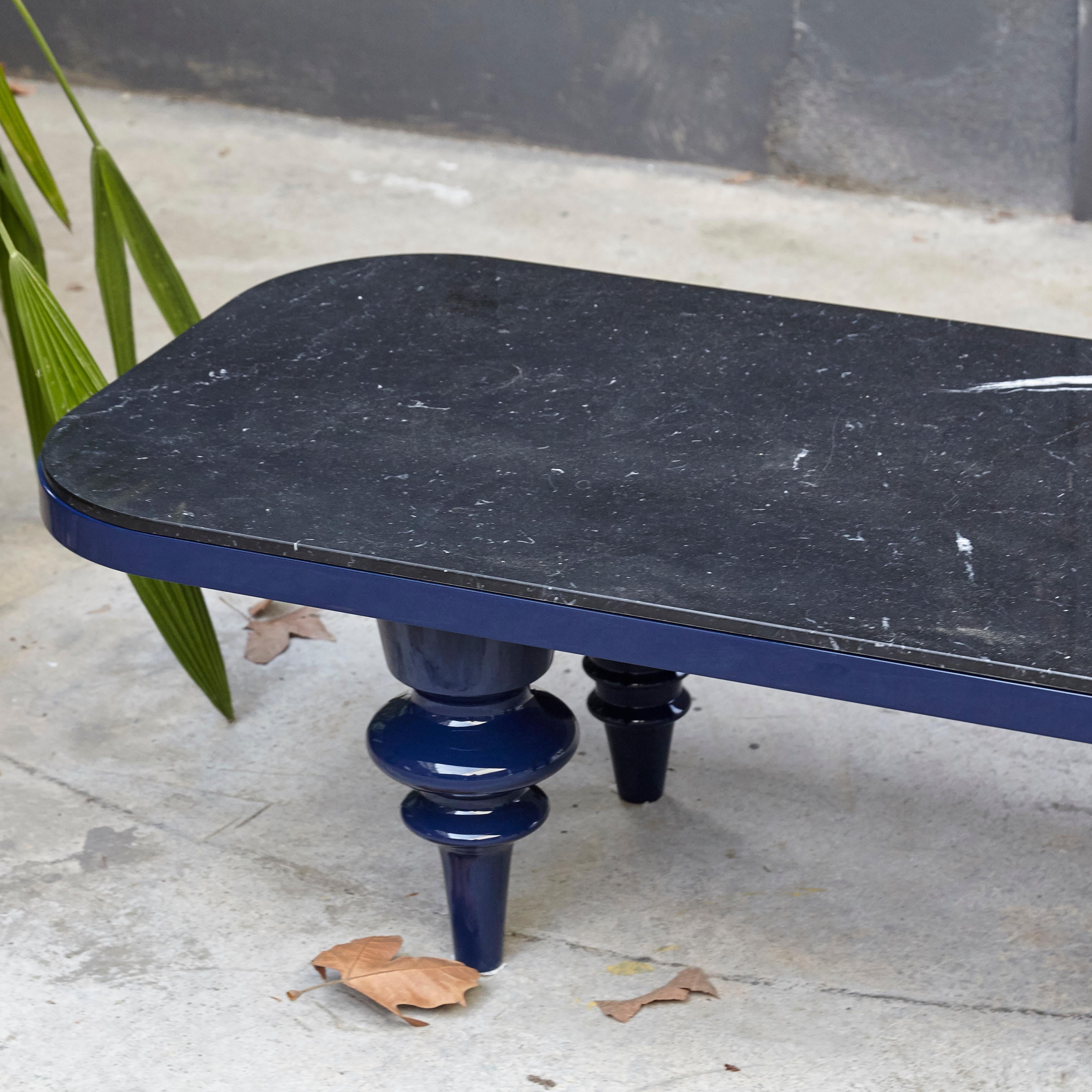 Jaime Hayon Black and Blue Marble Multileg Low Table by BD Barcelona 1