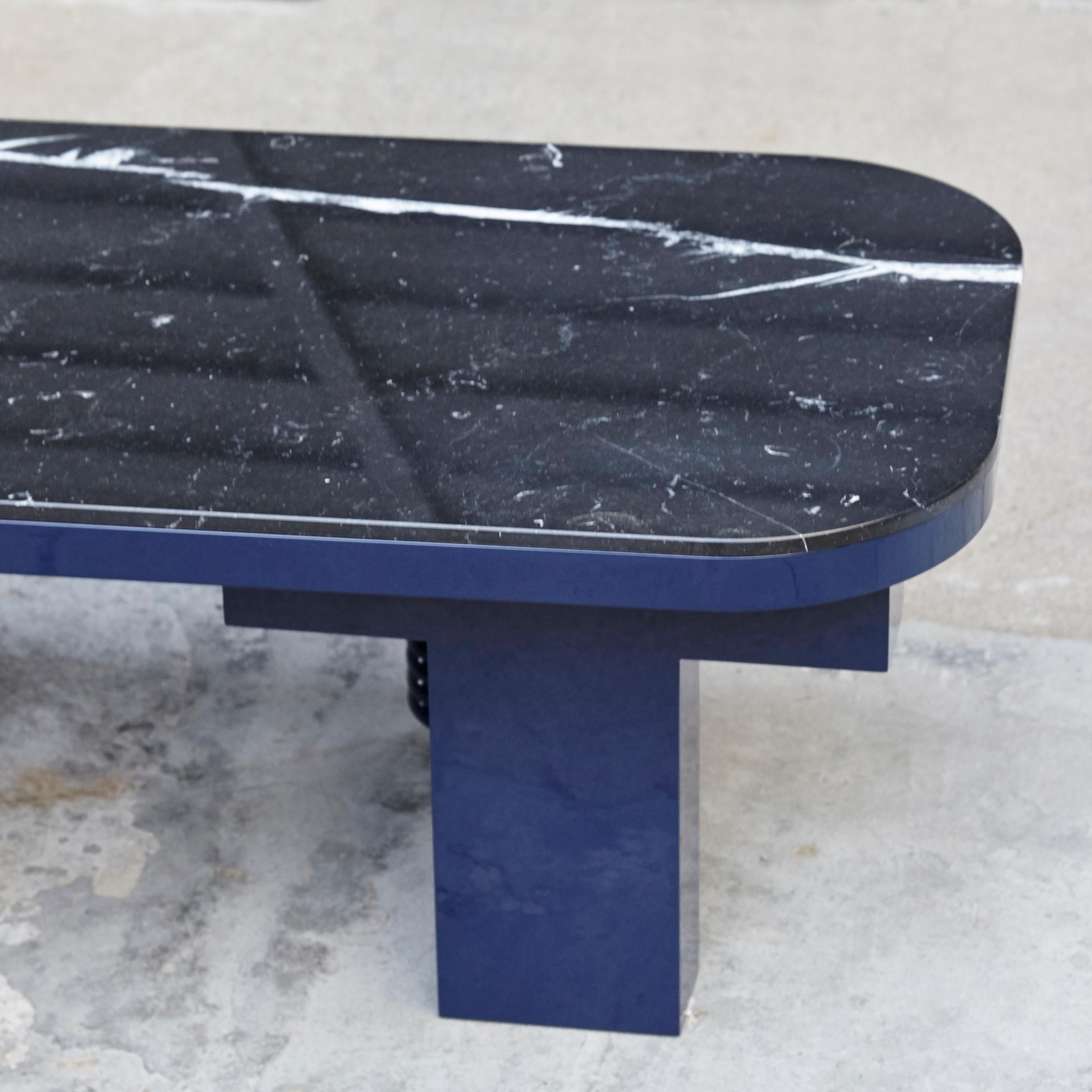 Jaime Hayon Black and Blue Marble Multileg Low Table by BD Barcelona 2