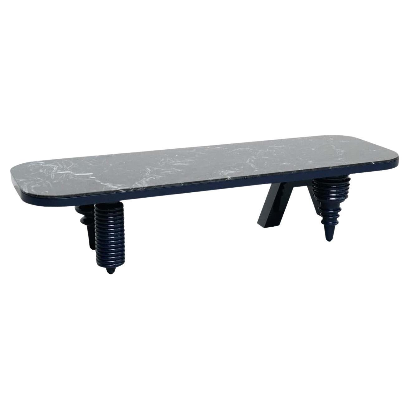 Jaime Hayon Black and Blue Marble Multileg Low Table by Bd Barcelona For Sale