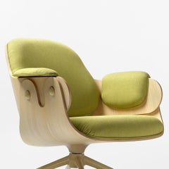 Jaime Hayon, Contemporary, Ash, Pistachio Upholstery Low Lounger Armchair