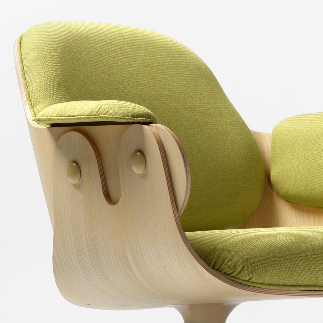 Modern Jaime Hayon, Contemporary, Ash, Pistachio Upholstery Low Lounger Armchair