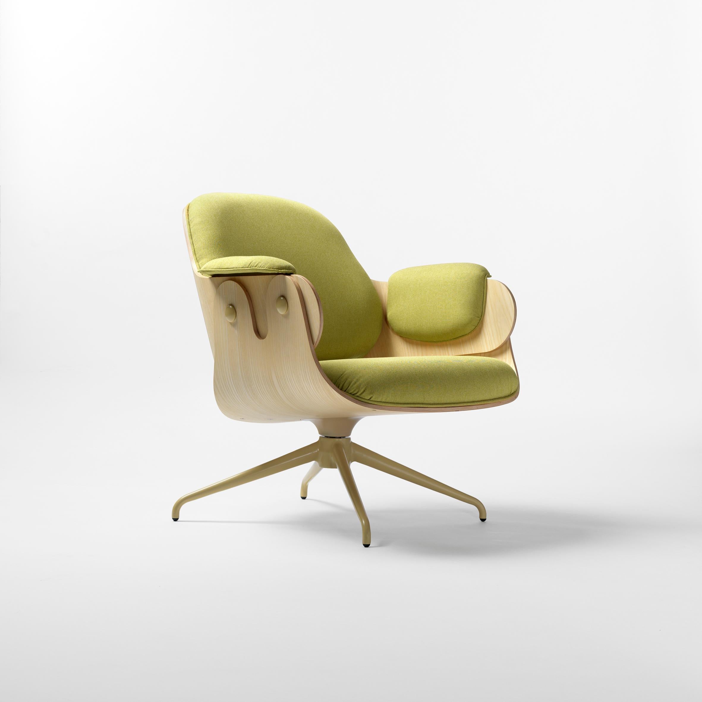 Jaime Hayon, Contemporary, Ash, Pistachio Upholstery Low Lounger Armchair In New Condition In Barcelona, Barcelona