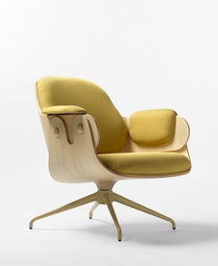 Jaime Hayon, Contemporary, Ash, Yellow Upholstery Low Lounger Armchair