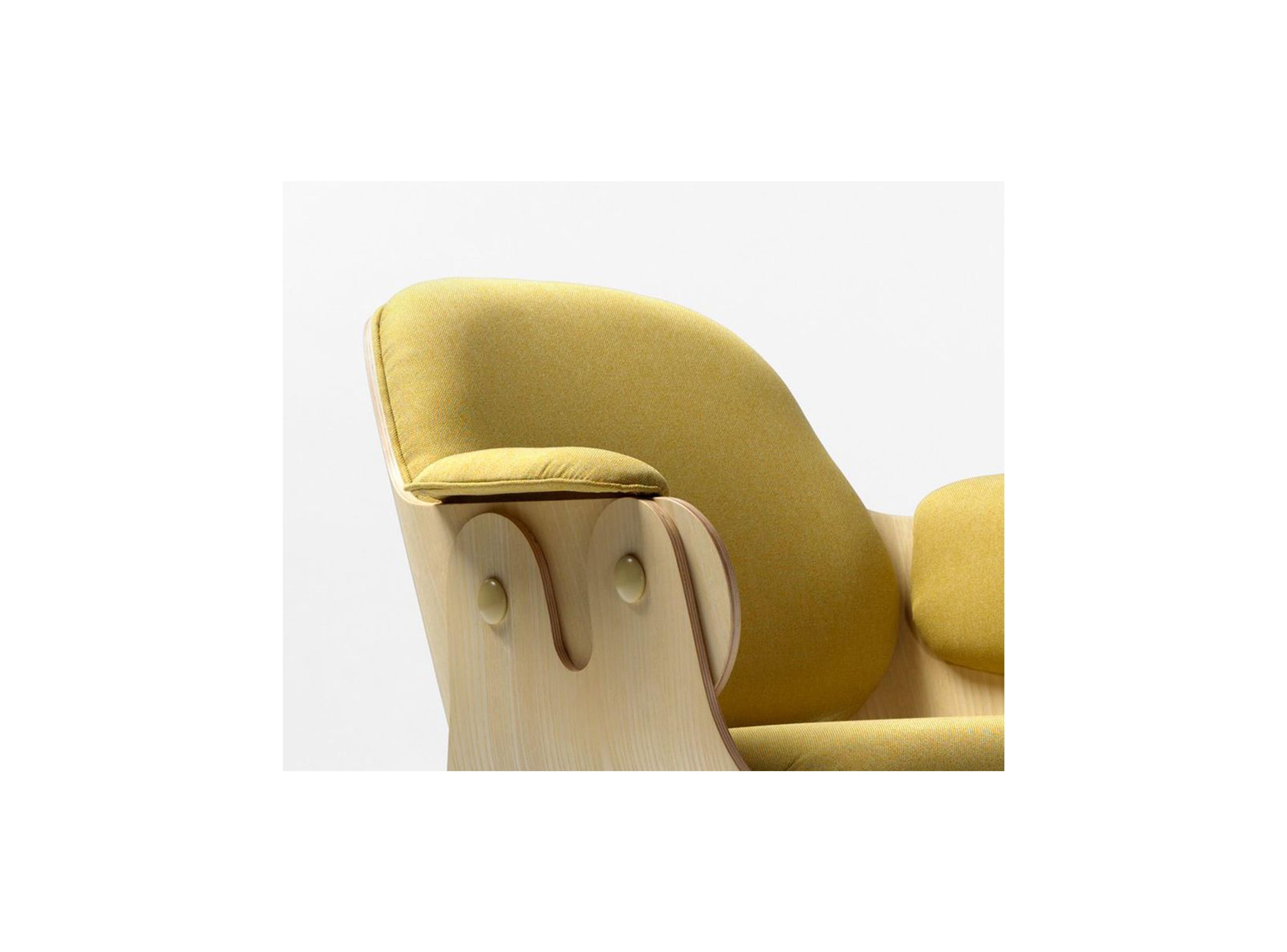 Modern Jaime Hayon, Contemporary, Ash, Yellow Upholstery Low Lounger Armchair For Sale