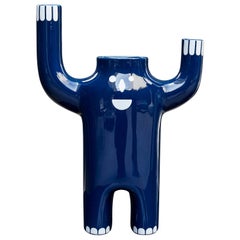 Jaime Hayon Contemporary Big Blue Glazed Happy Susto Vase