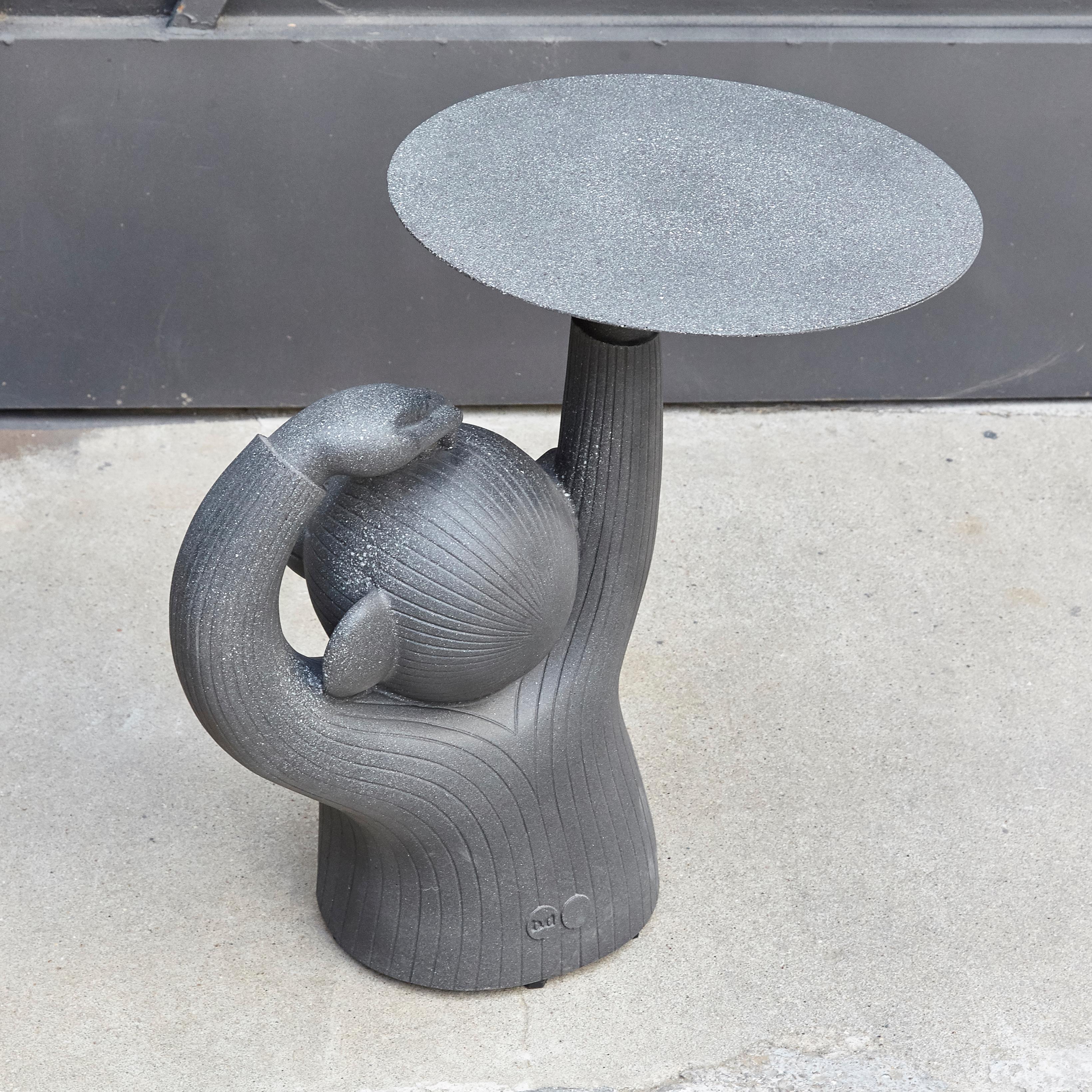 Spanish Jaime Hayon, Contemporary, Concrete Black Side Monkey Sculpture Table For Sale
