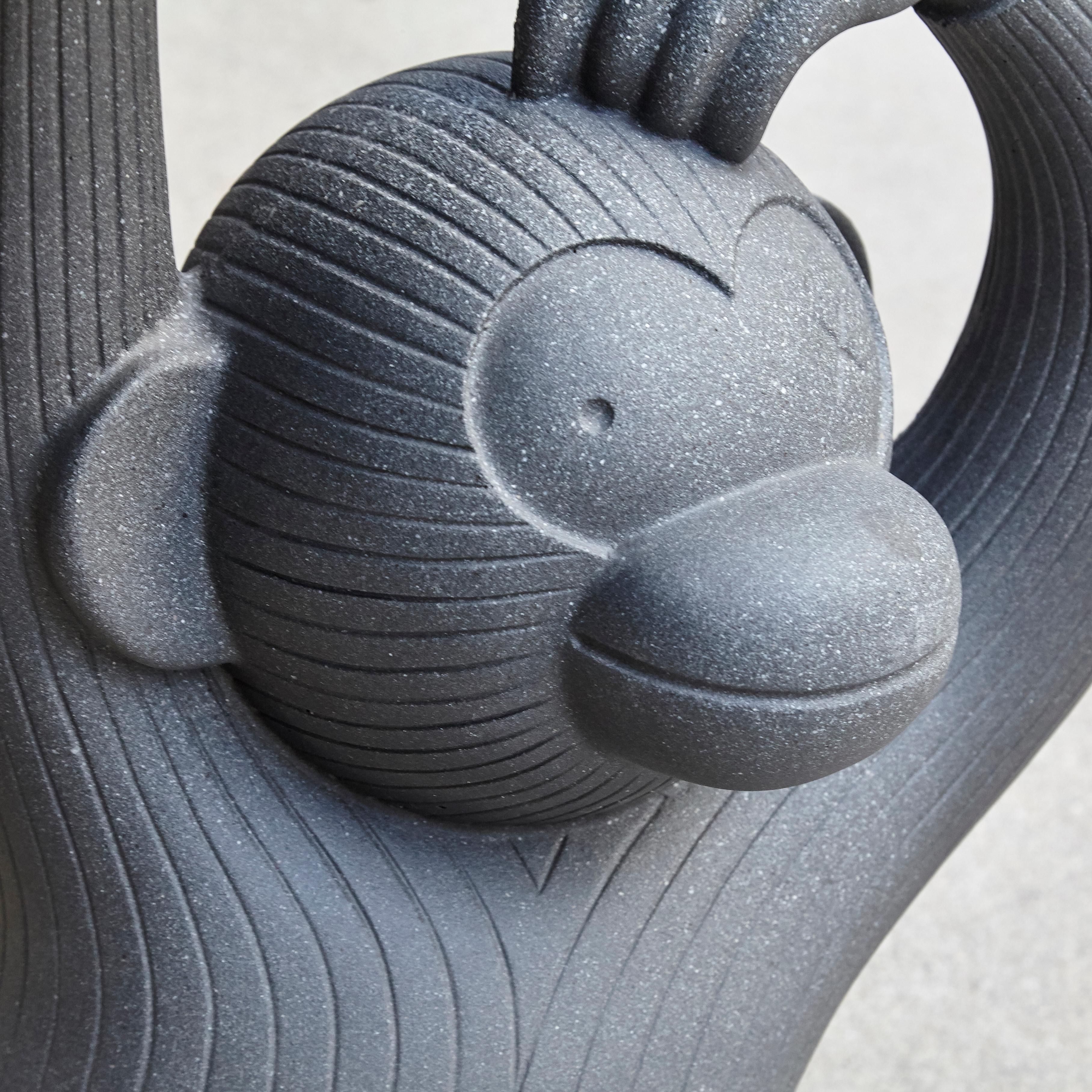 Jaime Hayon, Contemporary, Concrete Black Side Monkey Sculpture Table 2
