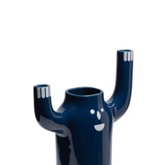Jaime Hayon Jarrón Contemporáneo de Cerámica Esmaltada Objeto Decorativo Azul