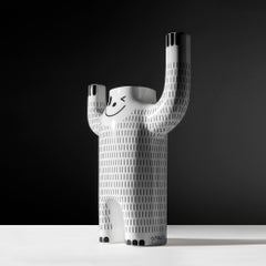 Jaime Hayon Vaso contemporaneo smaltato Happy Susto bianco