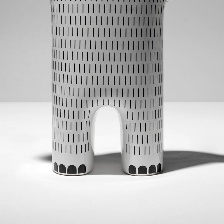 Jaime Hayon Contemporary Glazed Happy Susto White Vase In New Condition In Barcelona, Barcelona