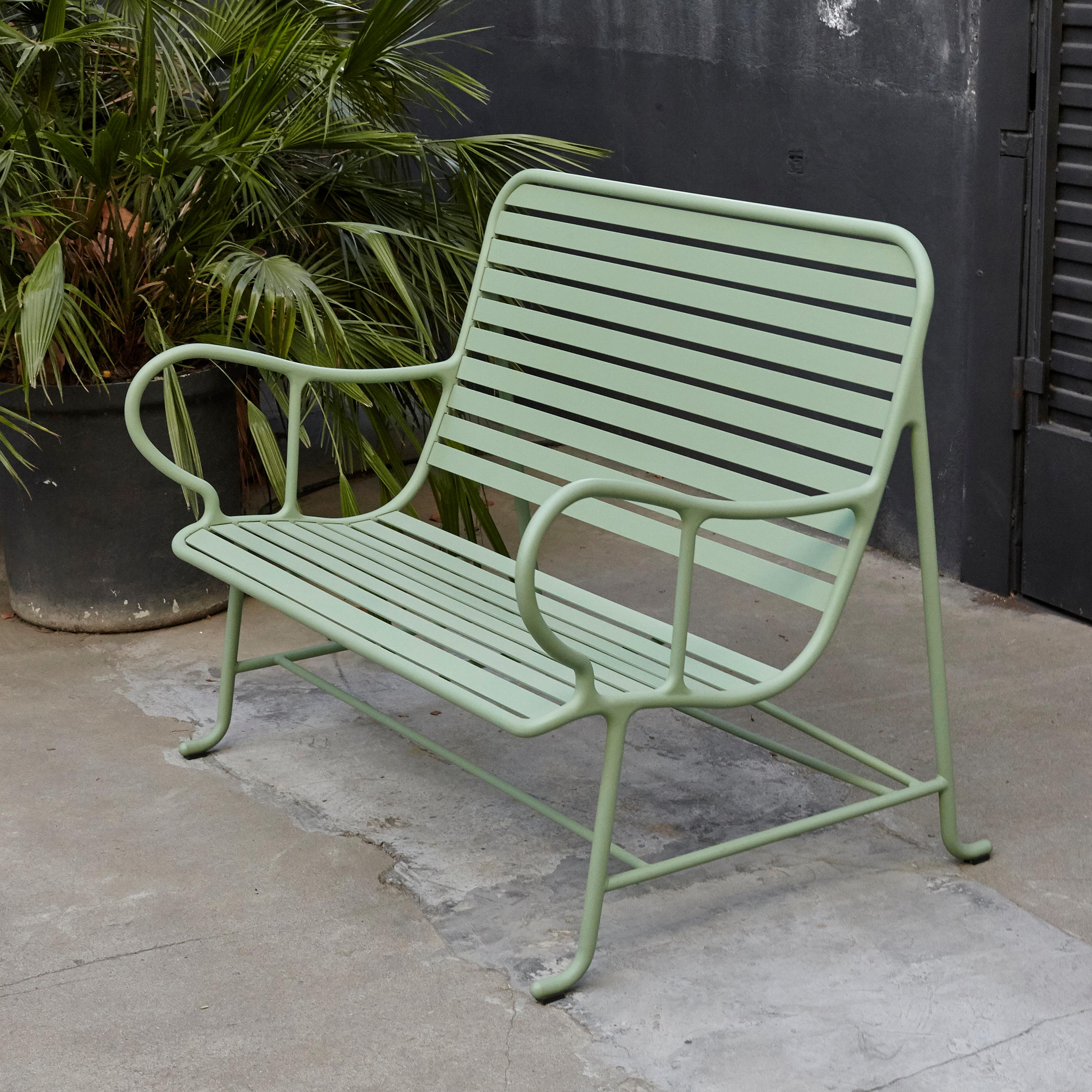 Aluminum Jaime Hayon Contemporary Green Sculptural 'Gardenias' Outdoor Bench for BD