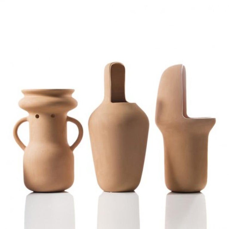 Spanish Jaime Hayon Contemporary Handmade Terracotta Vase Decorative Object Waterproof For Sale