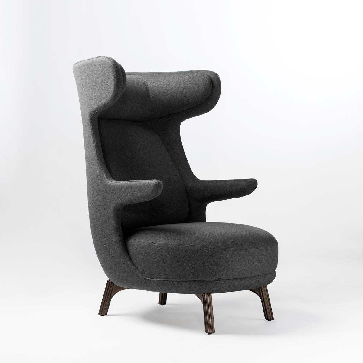 Spanish Jaime Hayon, Contemporary Monocolor Grey Upholstery Dino Armchair For Sale