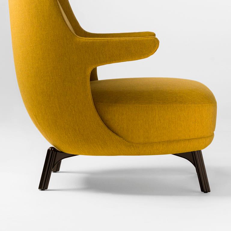 Jaime Hayon, Monocolor in Yellow Fabric Upholstery Dino Armchair For Sale 2