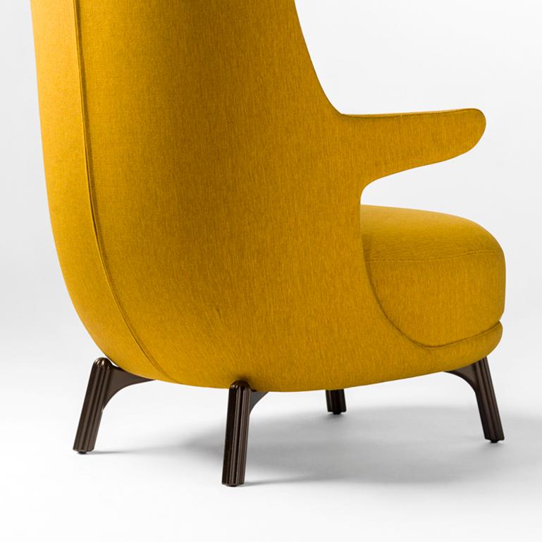 Jaime Hayon, Monocolor in Yellow Fabric Upholstery Dino Armchair For Sale 1