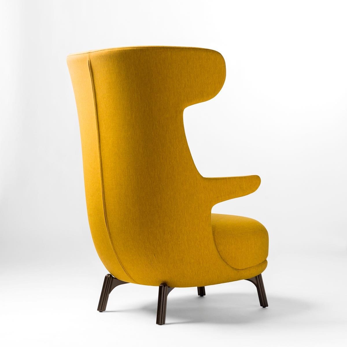 Modern Jaime Hayon, Contemporary, Monocolor in Yellow Fabric Upholstery Dino Armchair