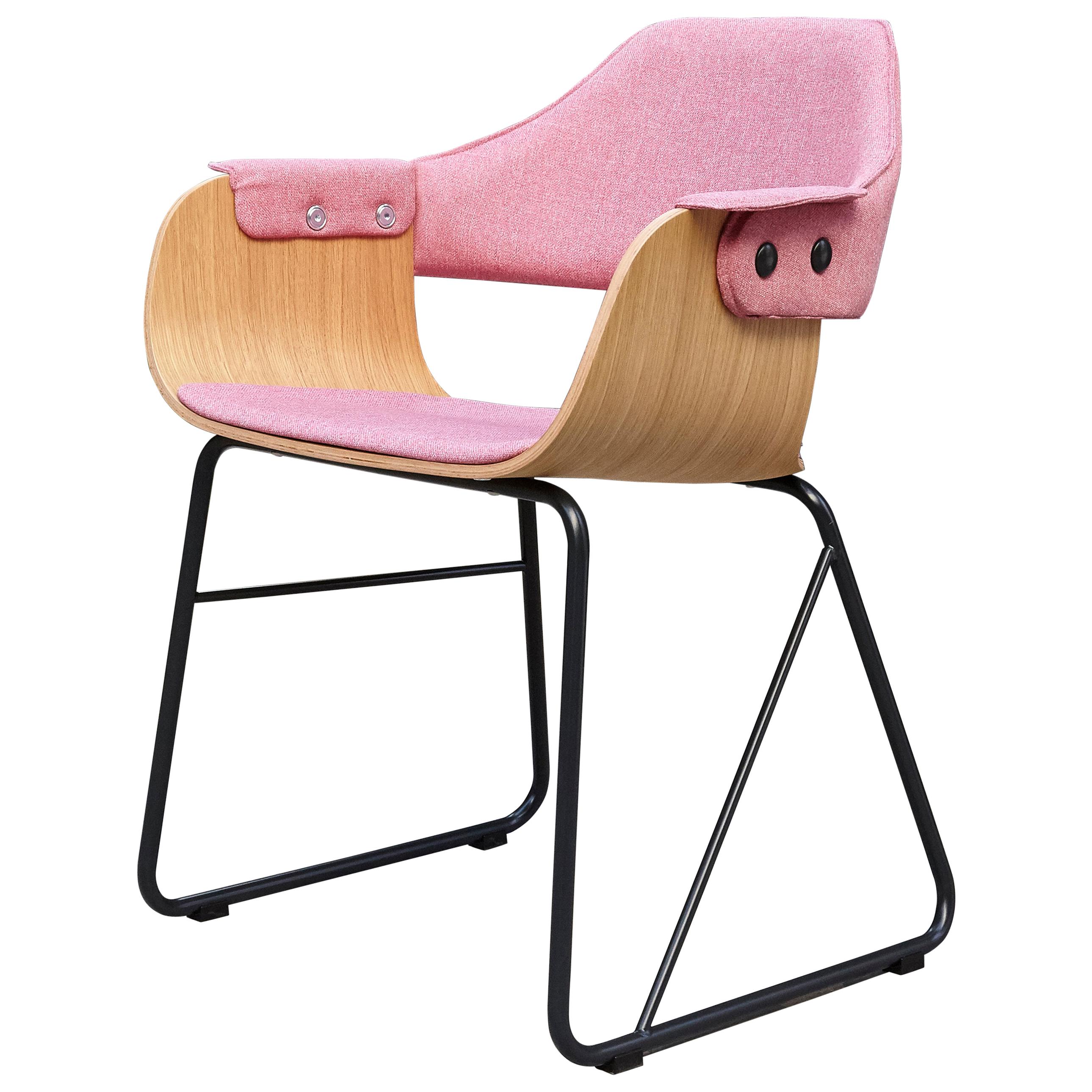 Jaime Hayon Contemporary Pink Upholstered Wood Chair Showtime by BD Barcelona