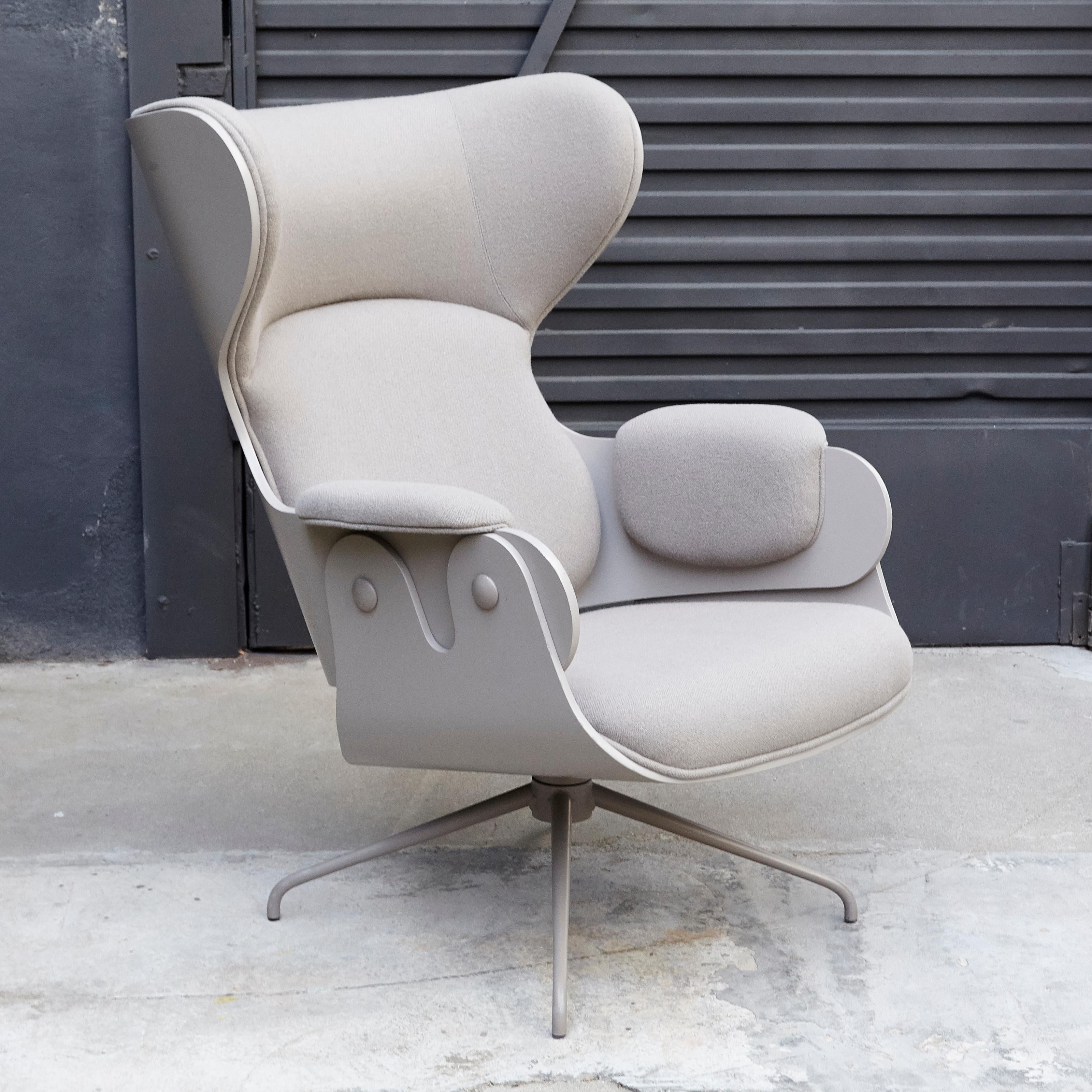 Modern Jaime Hayon, Contemporary, Plywood Grey Upholstery Lounger Armchair
