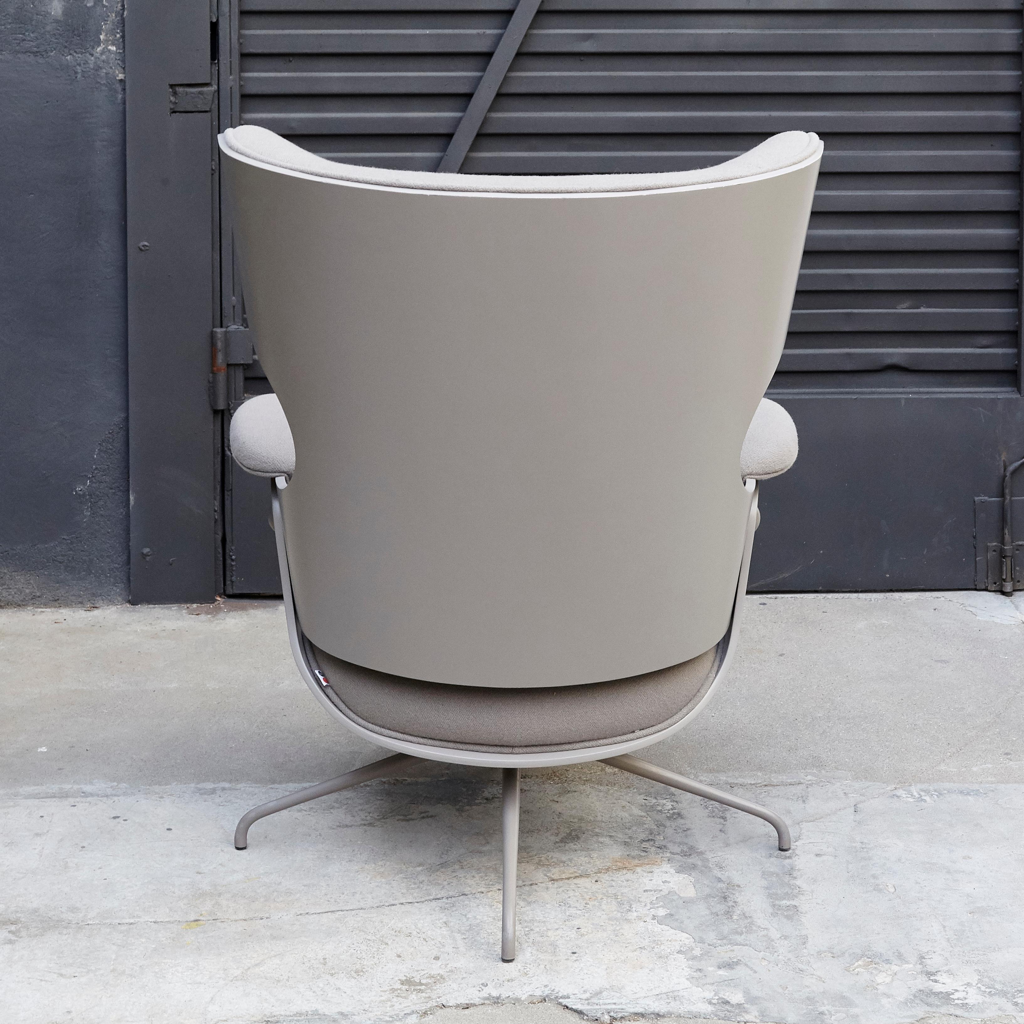 Aluminum Jaime Hayon, Contemporary, Plywood Grey Upholstery Lounger Armchair