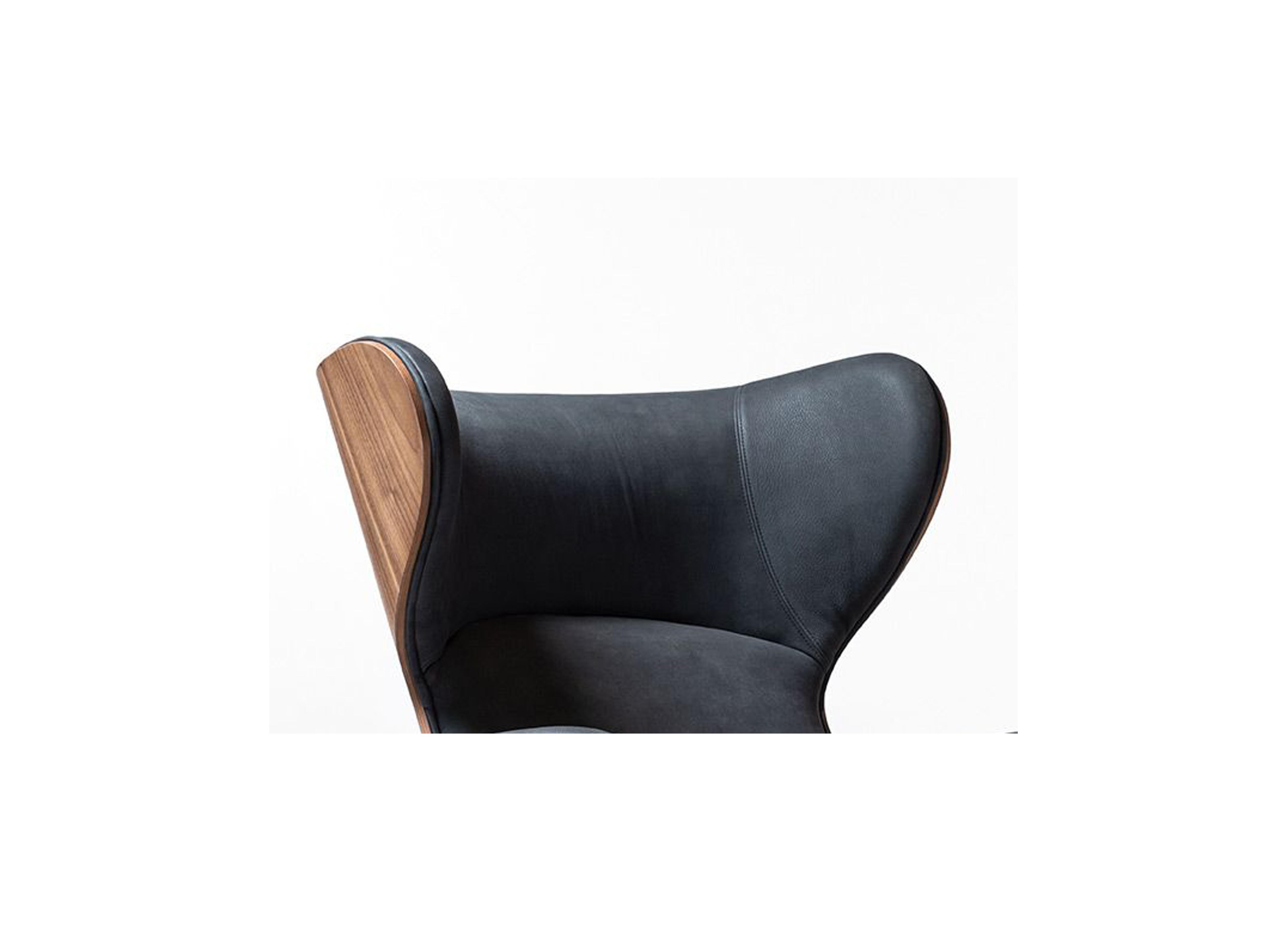 Modern Jaime Hayon, Contemporary, Playwood Walnut Black Upholstery Lounger Armchair For Sale