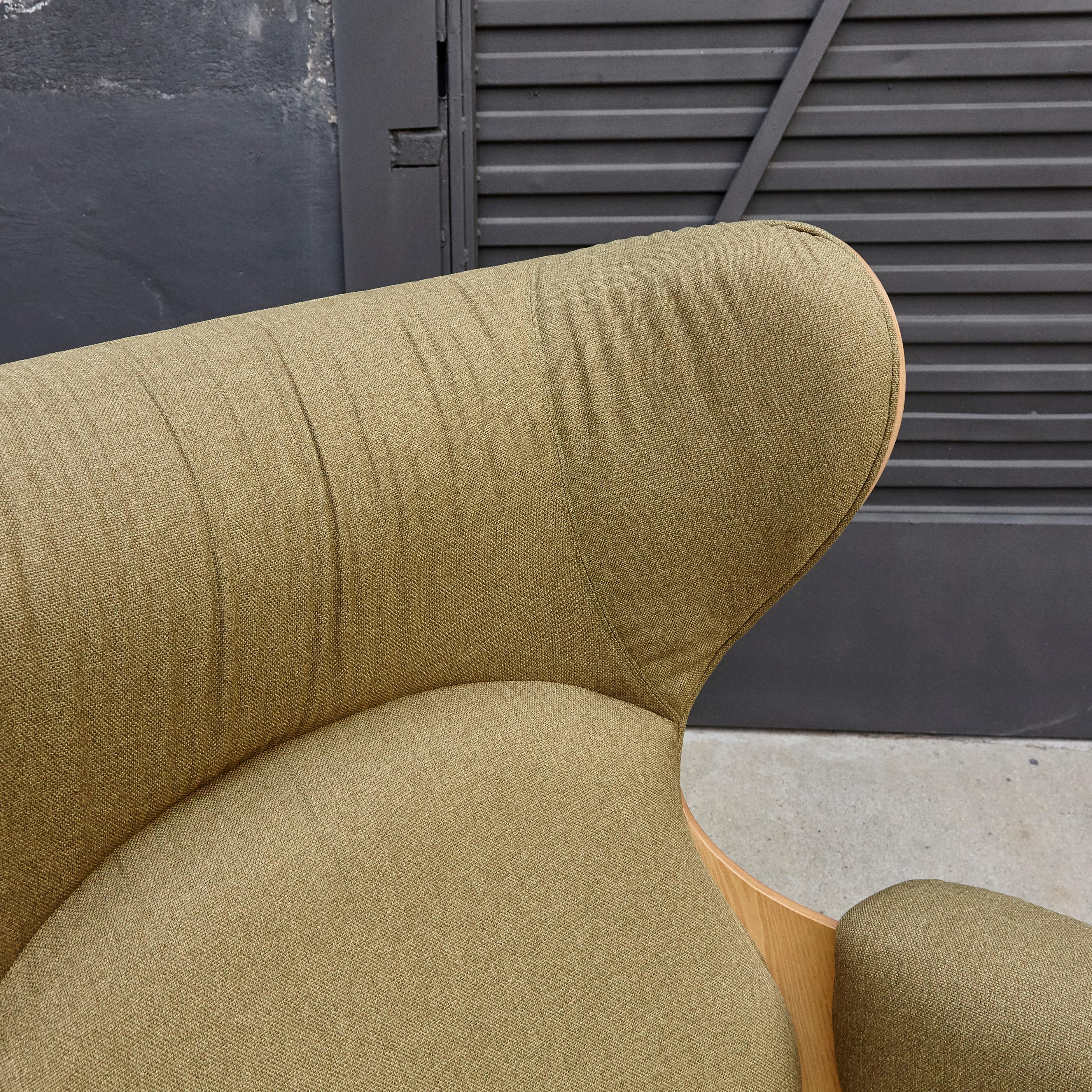 Jaime Hayon, Contemporary, Playwood Walnut Green Upholstery Lounger Armchair  3