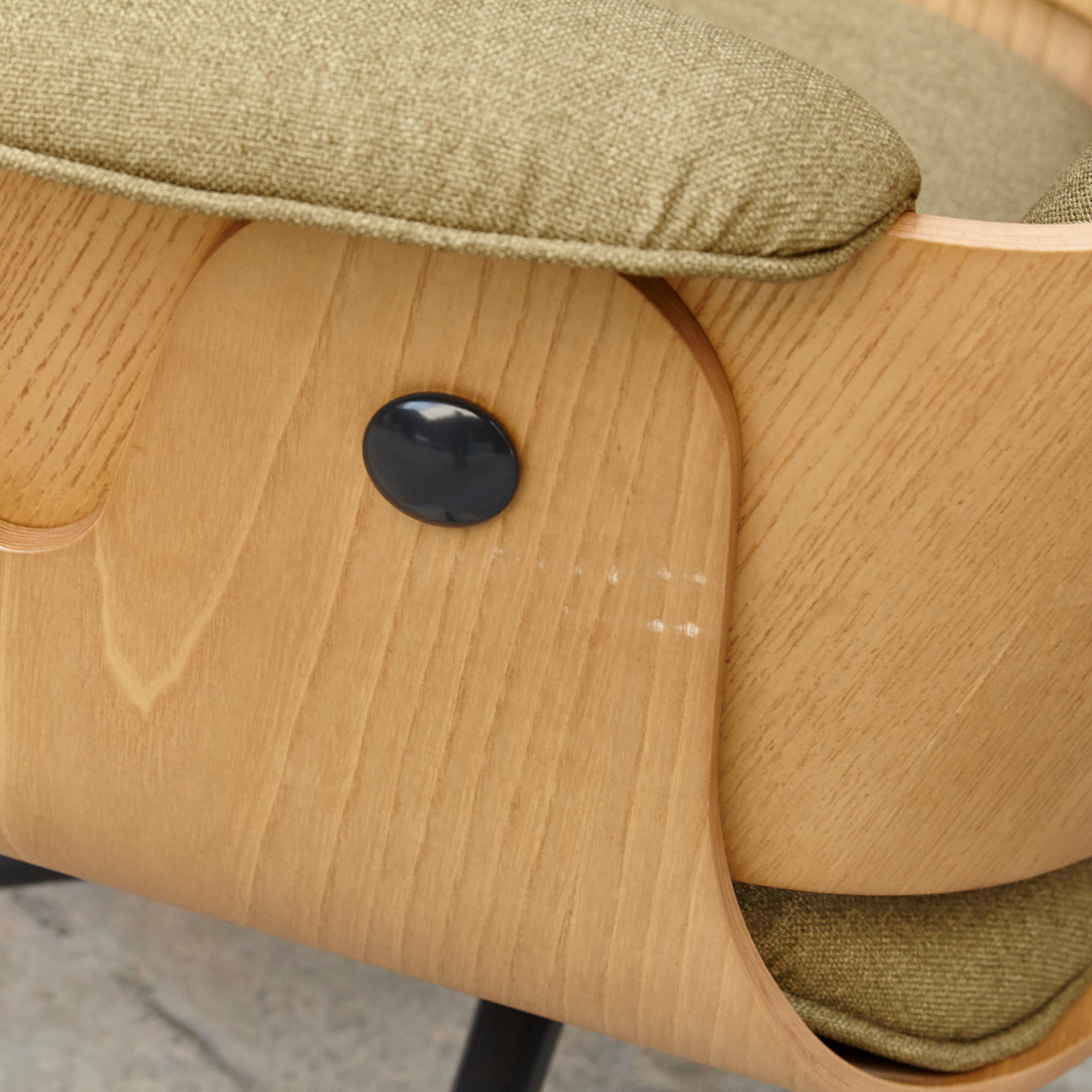 Jaime Hayon, Contemporary, Playwood Walnut Green Upholstery Lounger Armchair  9