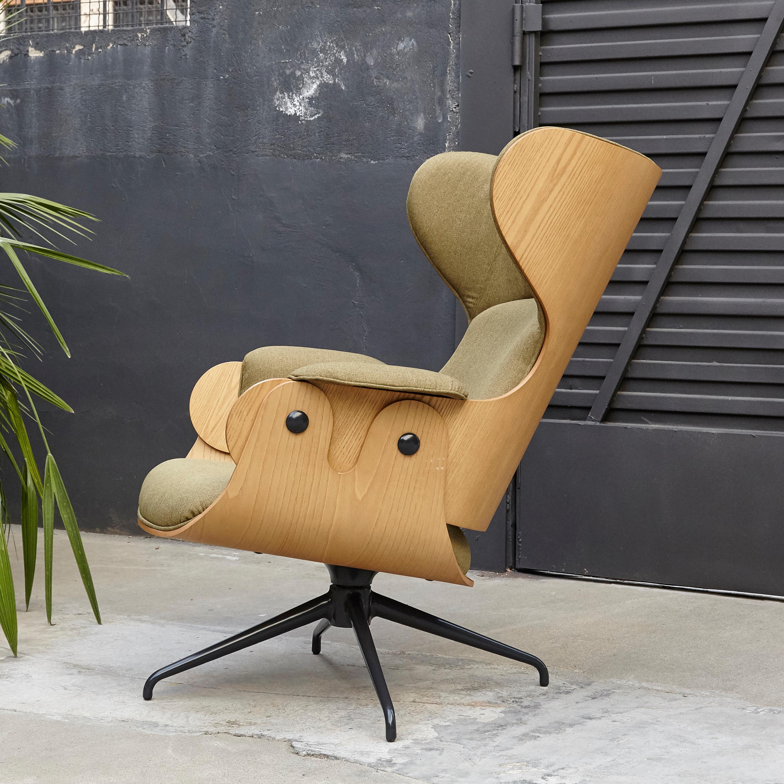 Modern Jaime Hayon, Contemporary, Playwood Walnut Green Upholstery Lounger Armchair