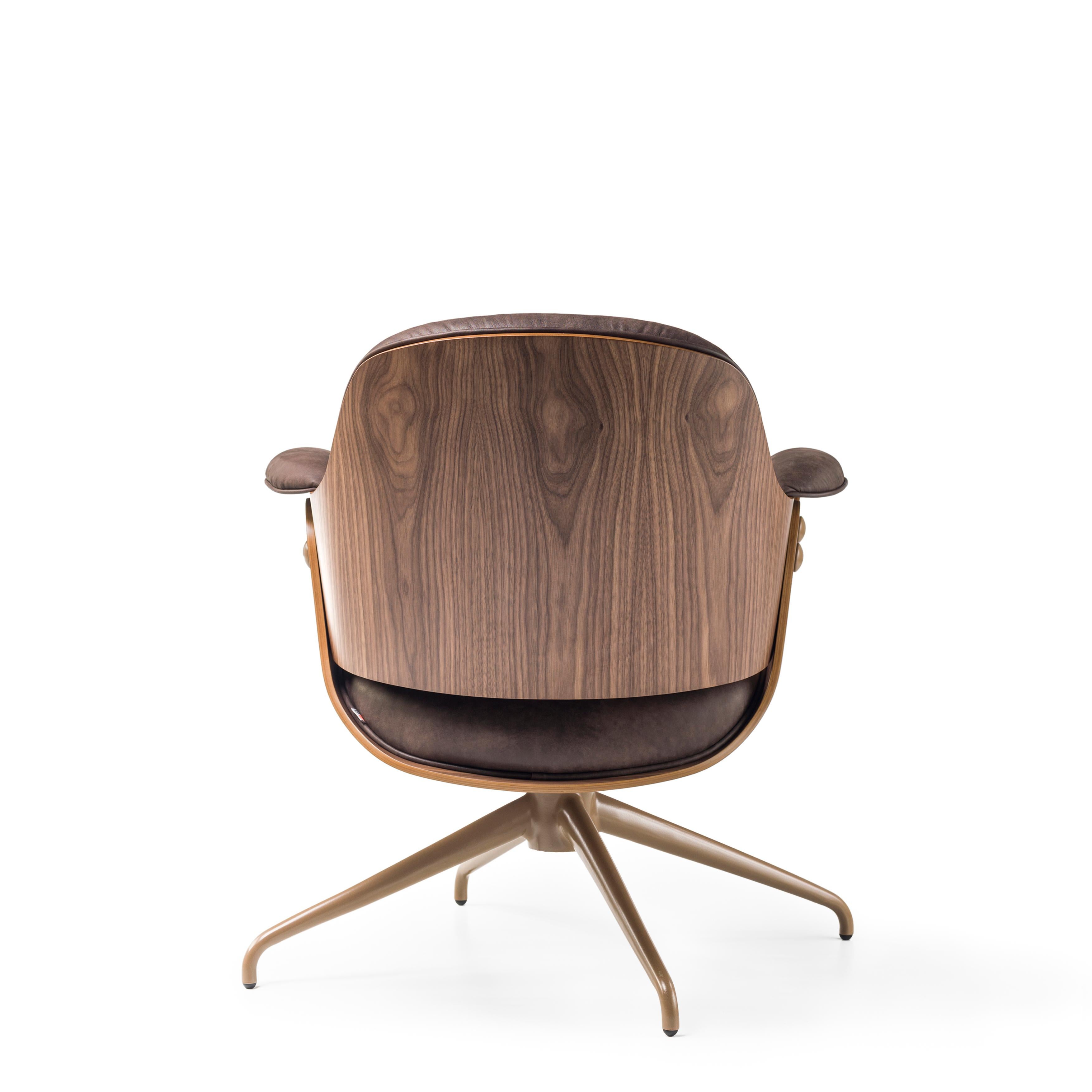 Modern Jaime Hayon, Contemporary, Plywood Walnut Leather Low Lounger Armchair
