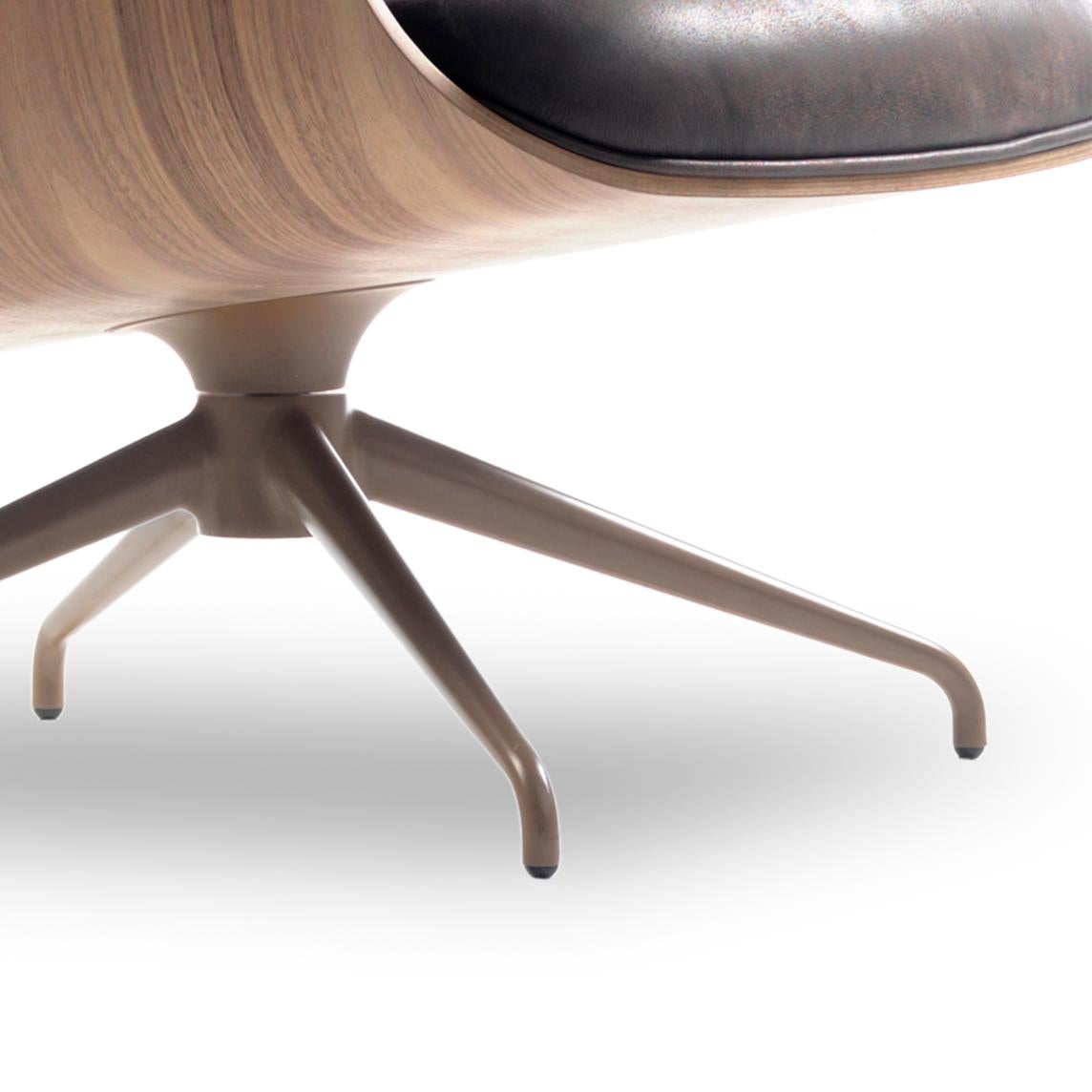 Spanish Jaime Hayon, Contemporary, Playwood Walnut Leather Upholstery Lounger Armchair 