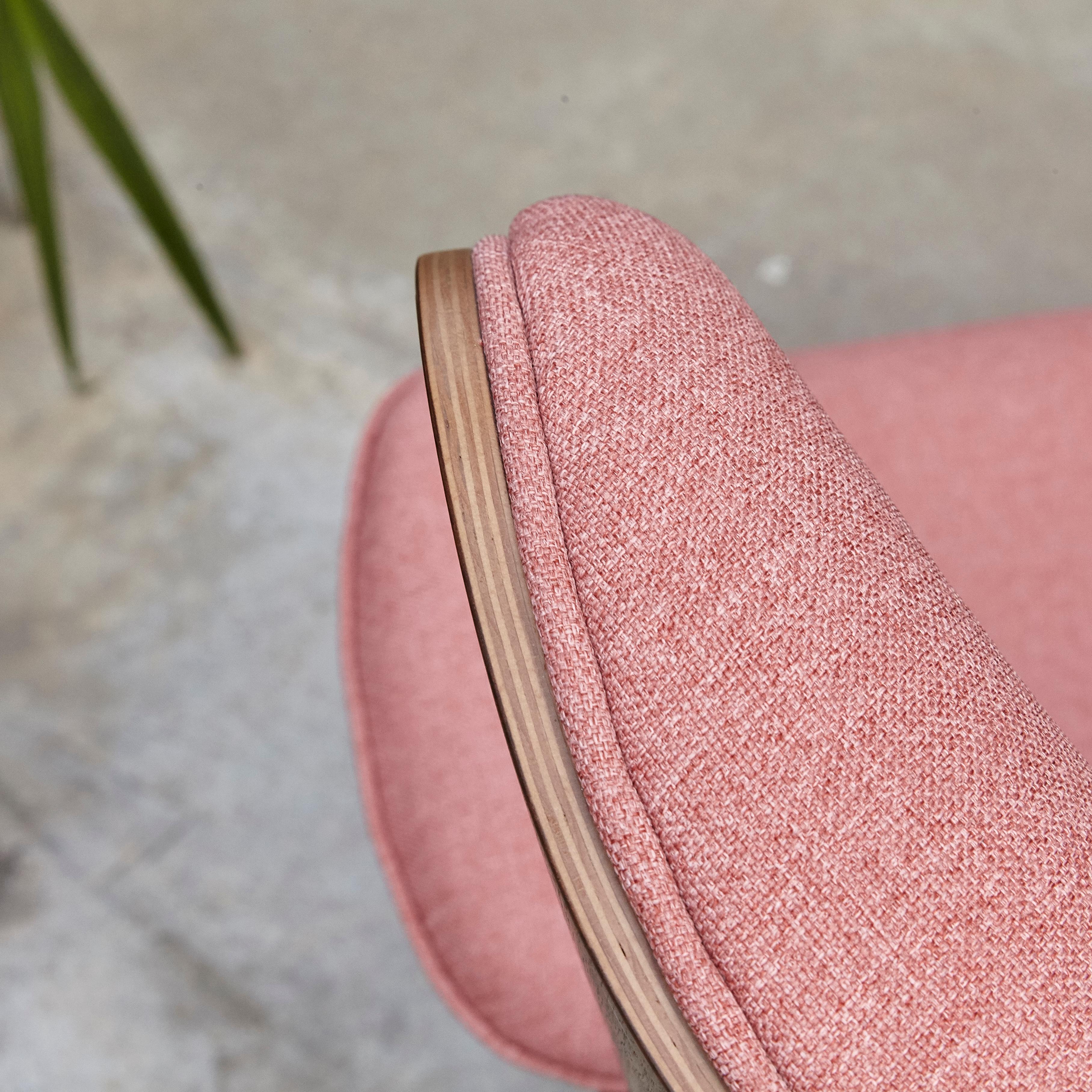 Jaime Hayon, Contemporary, Playwood Walnut Pink Upholstery Lounger Armchair 7