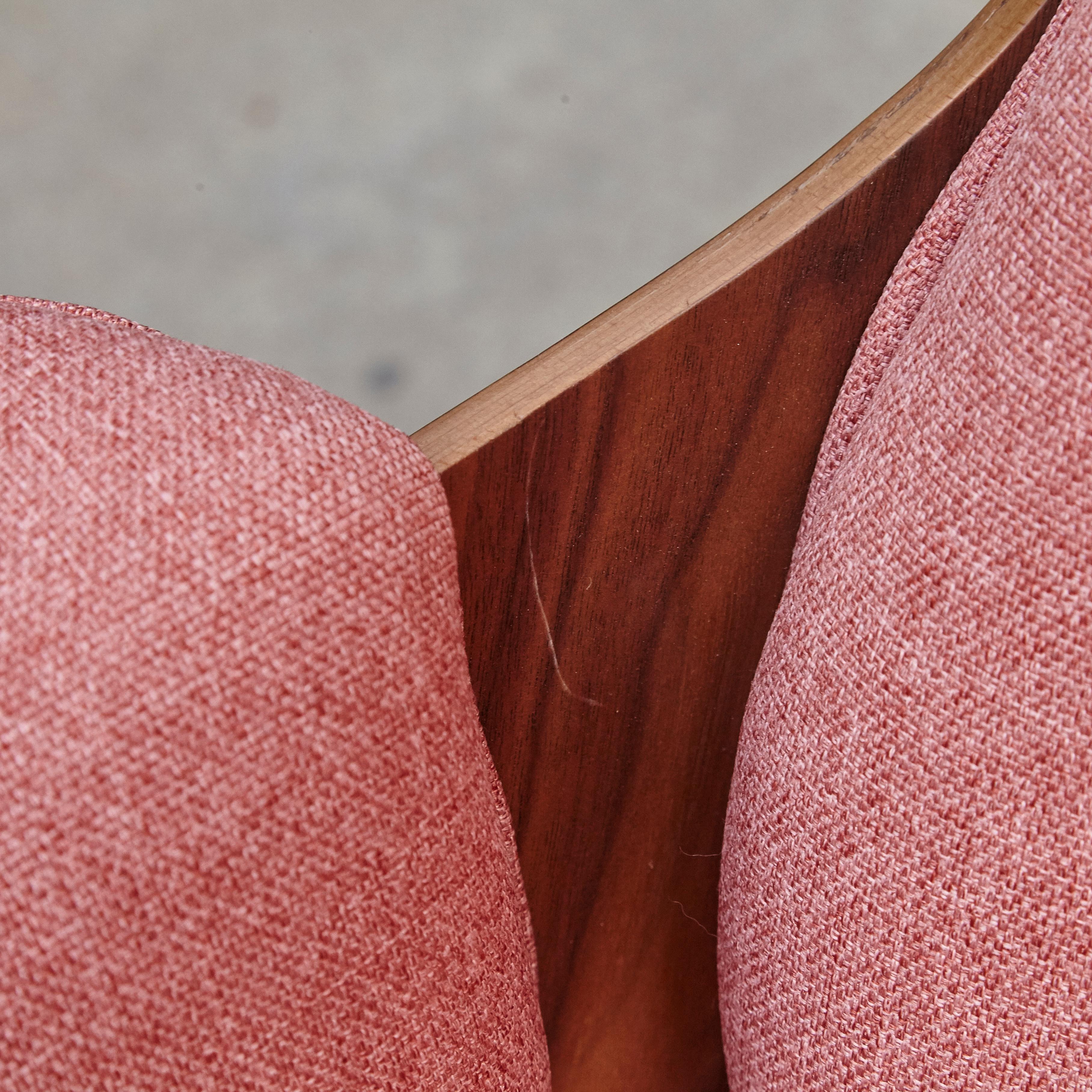 Jaime Hayon, Contemporary, Playwood Walnut Pink Upholstery Lounger Armchair 11