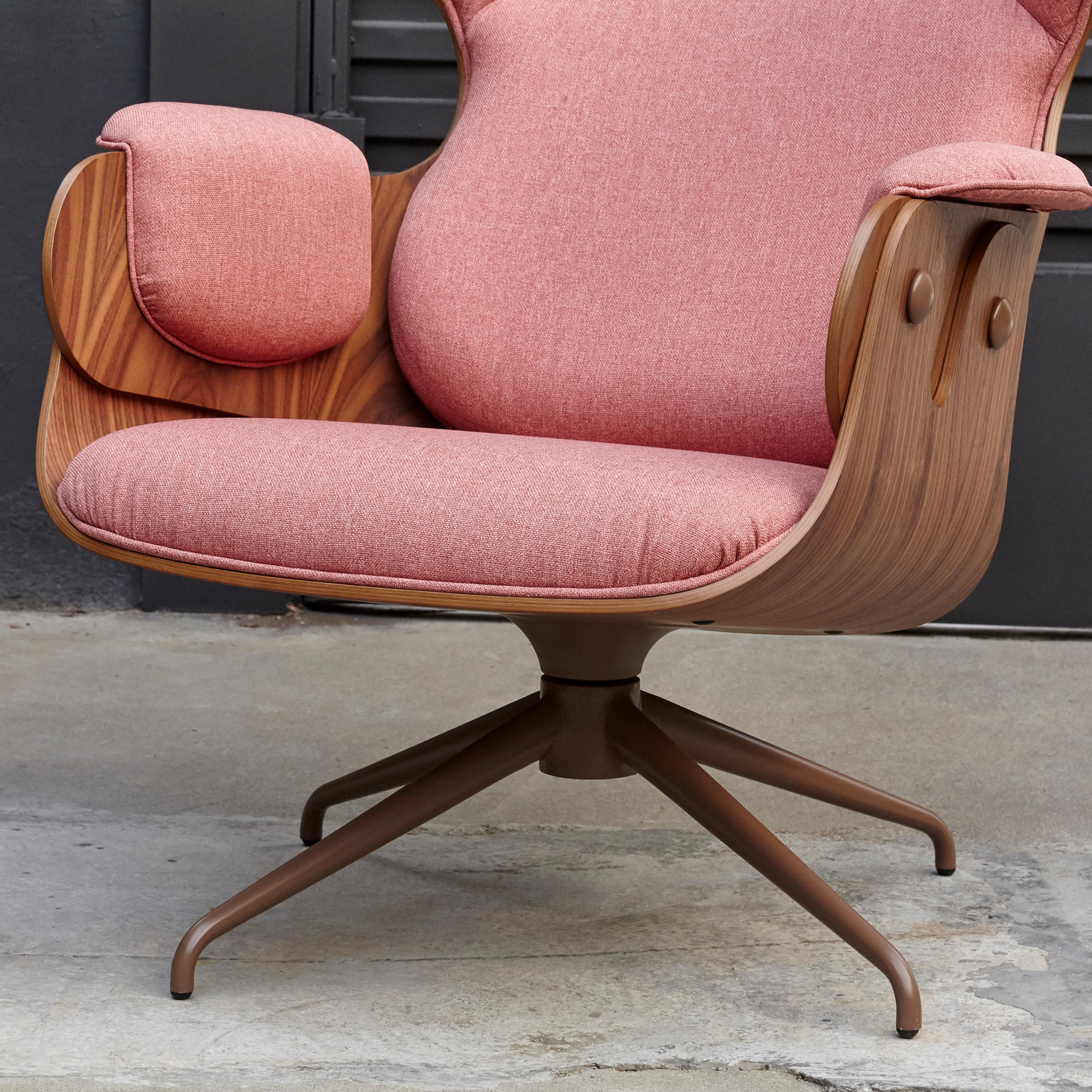 Jaime Hayon, Contemporary, Playwood Walnut Pink Upholstery Lounger Armchair 1