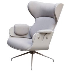 Jaime Hayon, Contemporary, Plywood Grey Upholstery Lounger Armchair