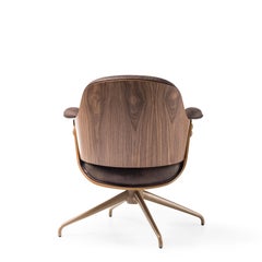 Jaime Hayon, Contemporary, Sperrholz Nussbaum Leder Low Lounger Sessel