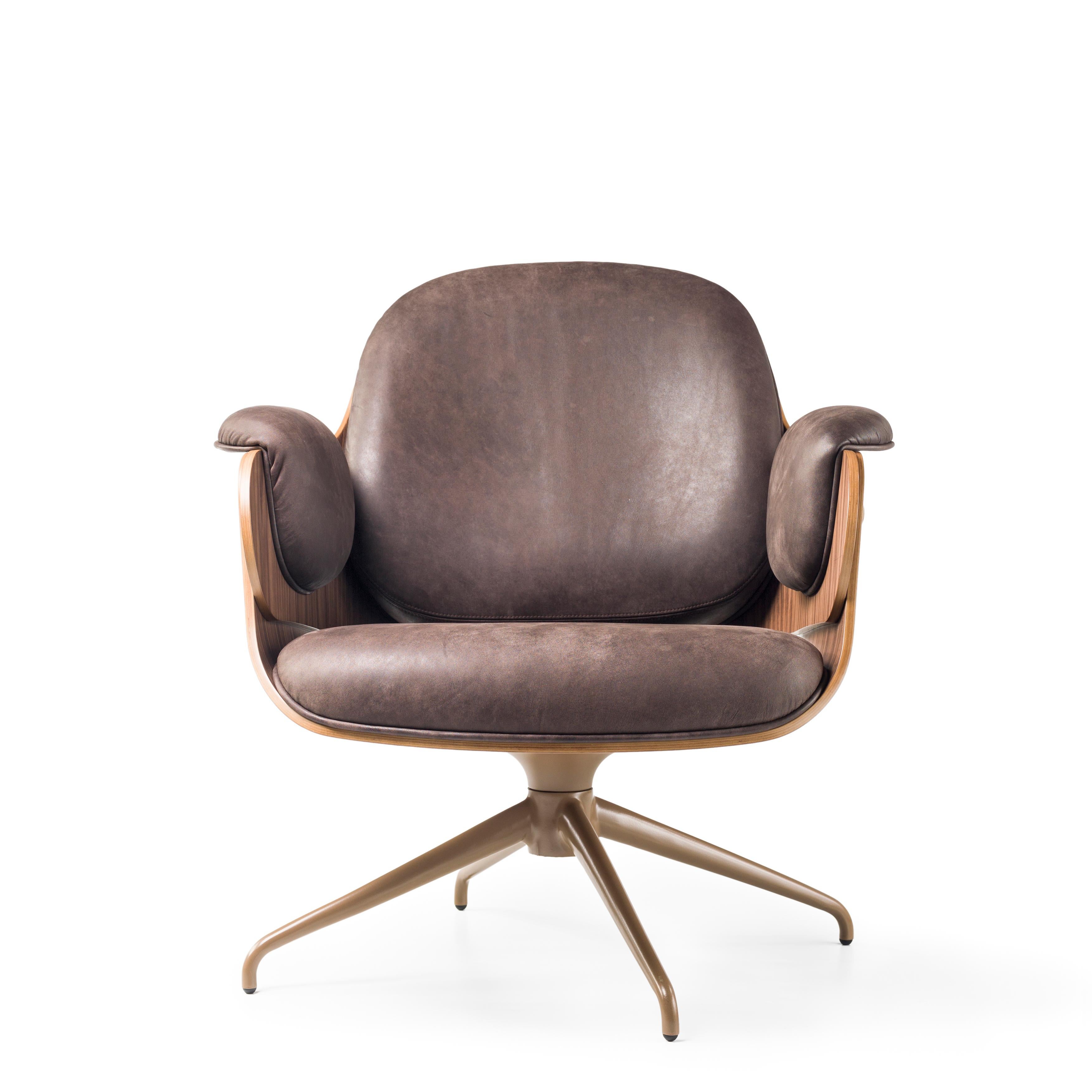 Modern Jaime Hayon, Contemporary, Plywood Walnut Leather Low Lounger Armchair