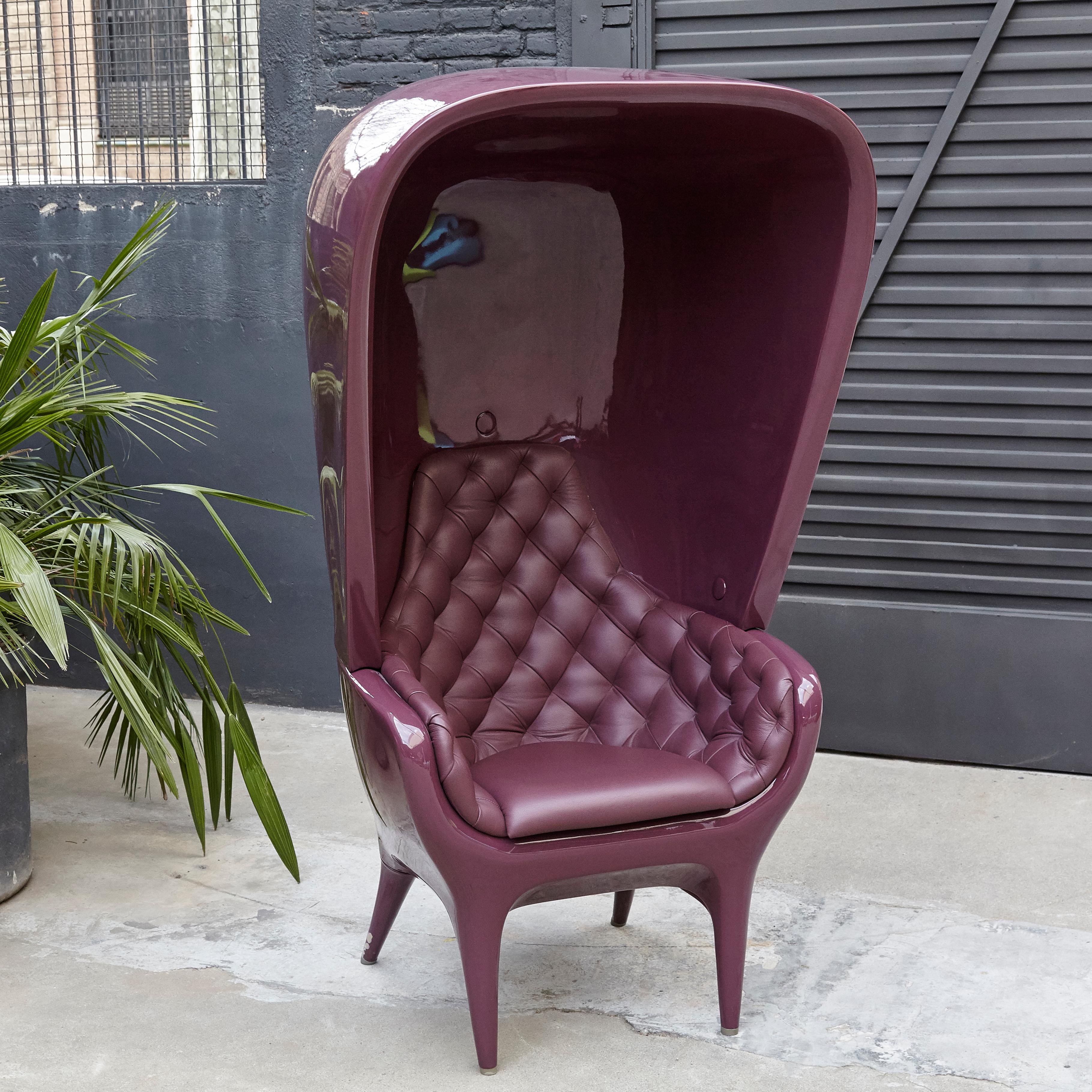 Modern Jaime Hayon Contemporary Showtime Armchair Lacquered Purple Poltrona