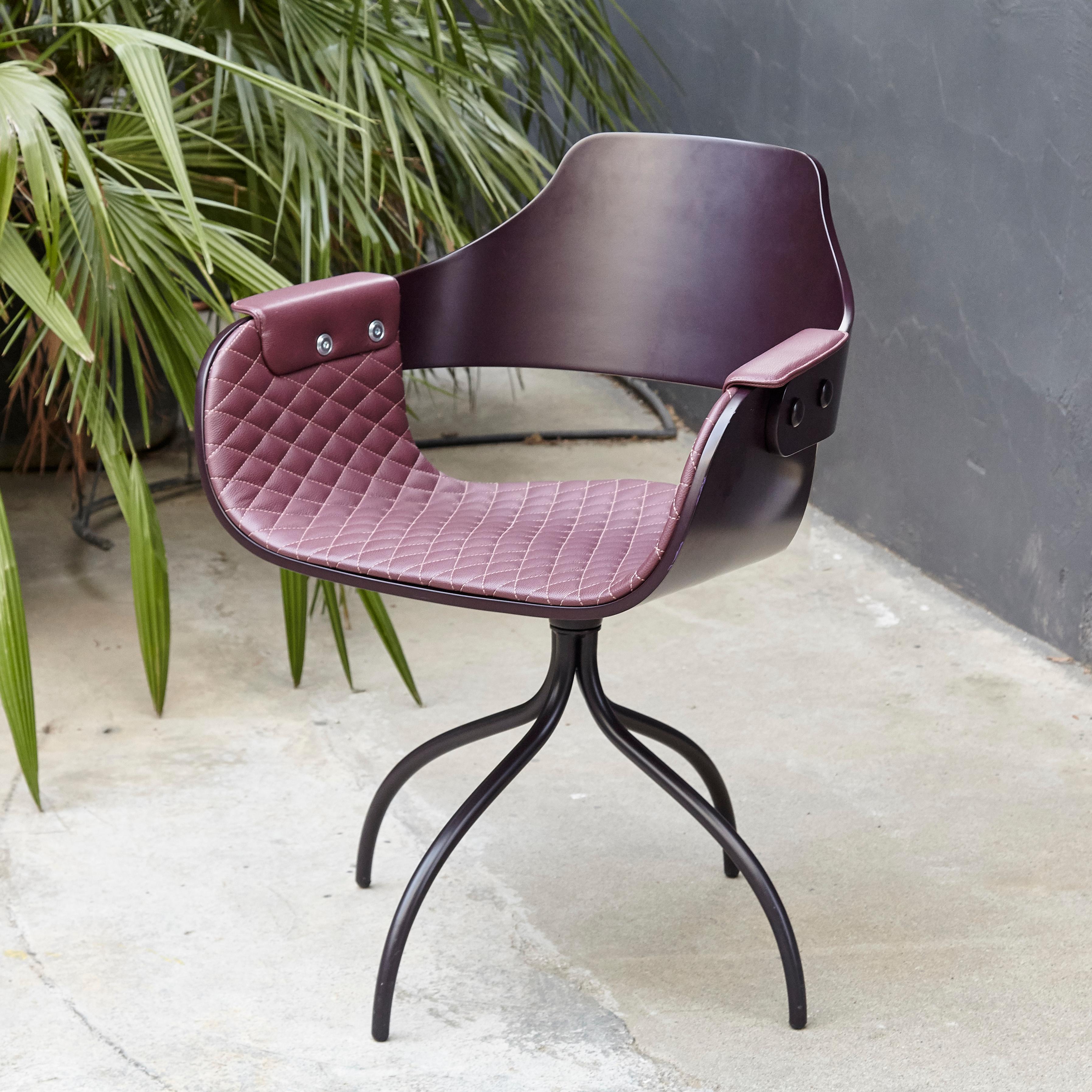 Spanish Jaime Hayon, Contemporary Upholstered Purple Wood Chair Showtime by BD Barcelona