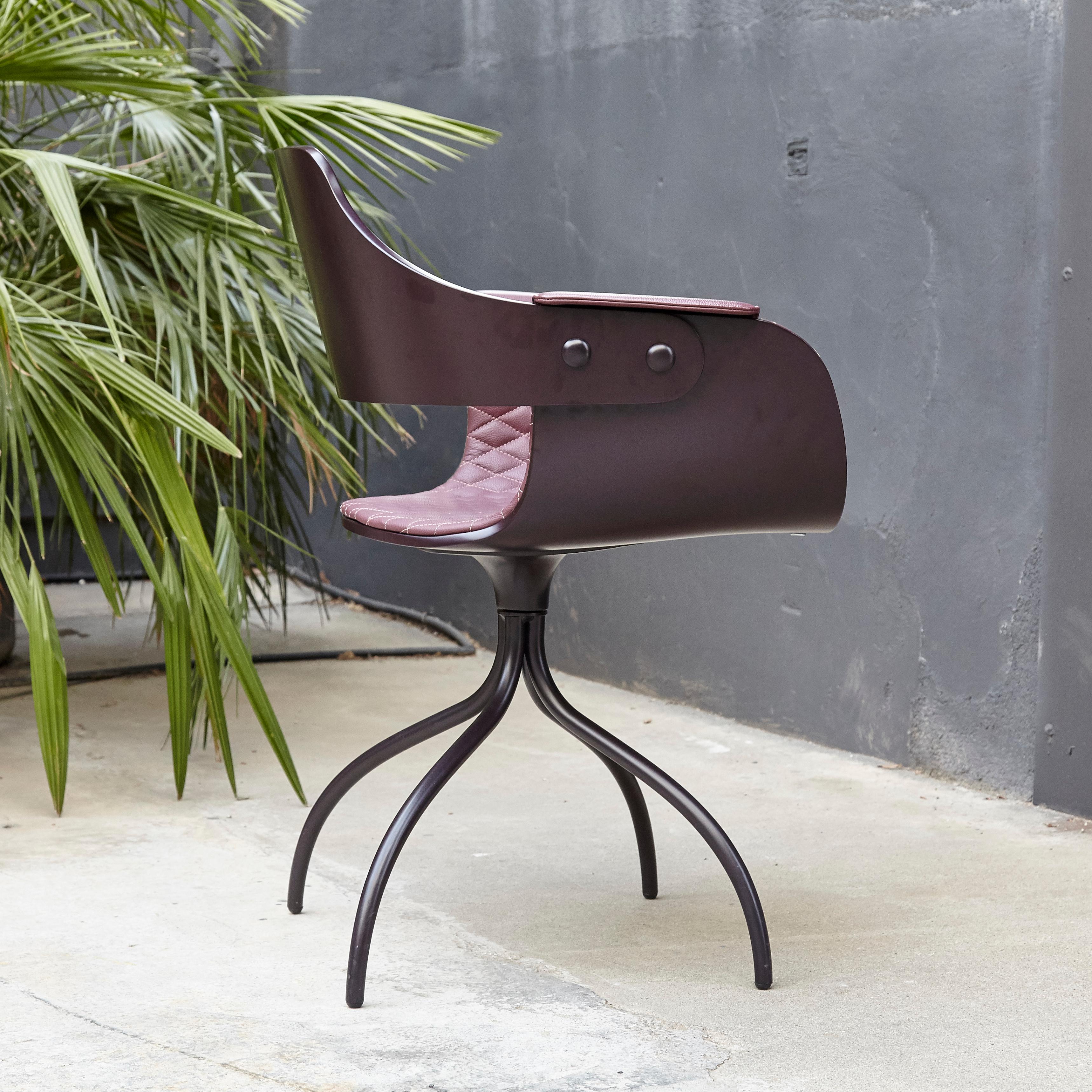 Steel Jaime Hayon, Contemporary Upholstered Purple Wood Chair Showtime by BD Barcelona