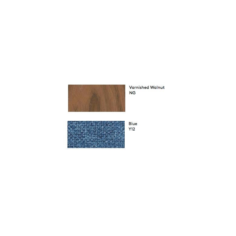 Aluminum Jaime Hayon, Contemporary, Walnut, Blue Upholstery Low Lounger Armchair