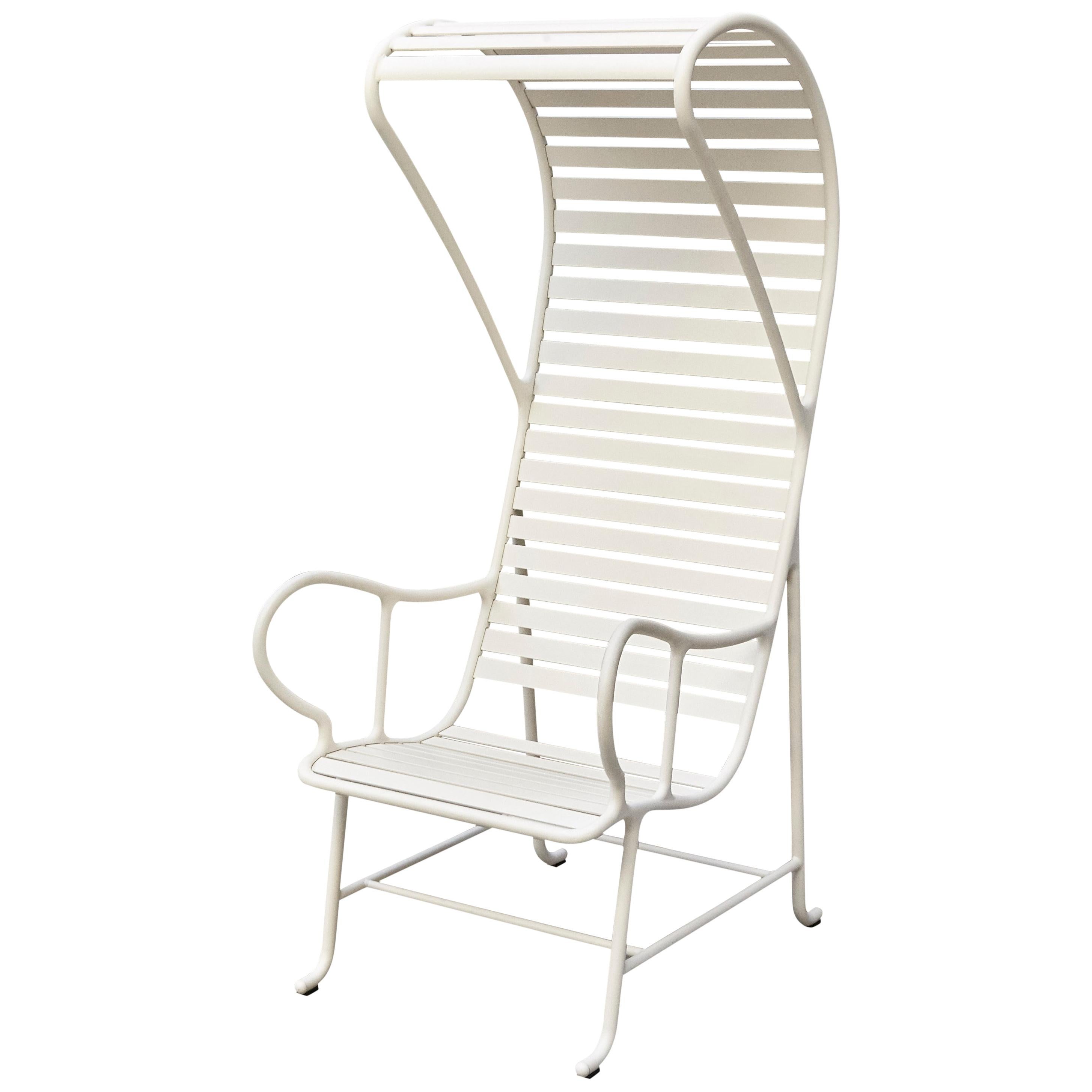 Jaime Hayon Contemporary White Gardenias Outdoor Armchair with Pergola