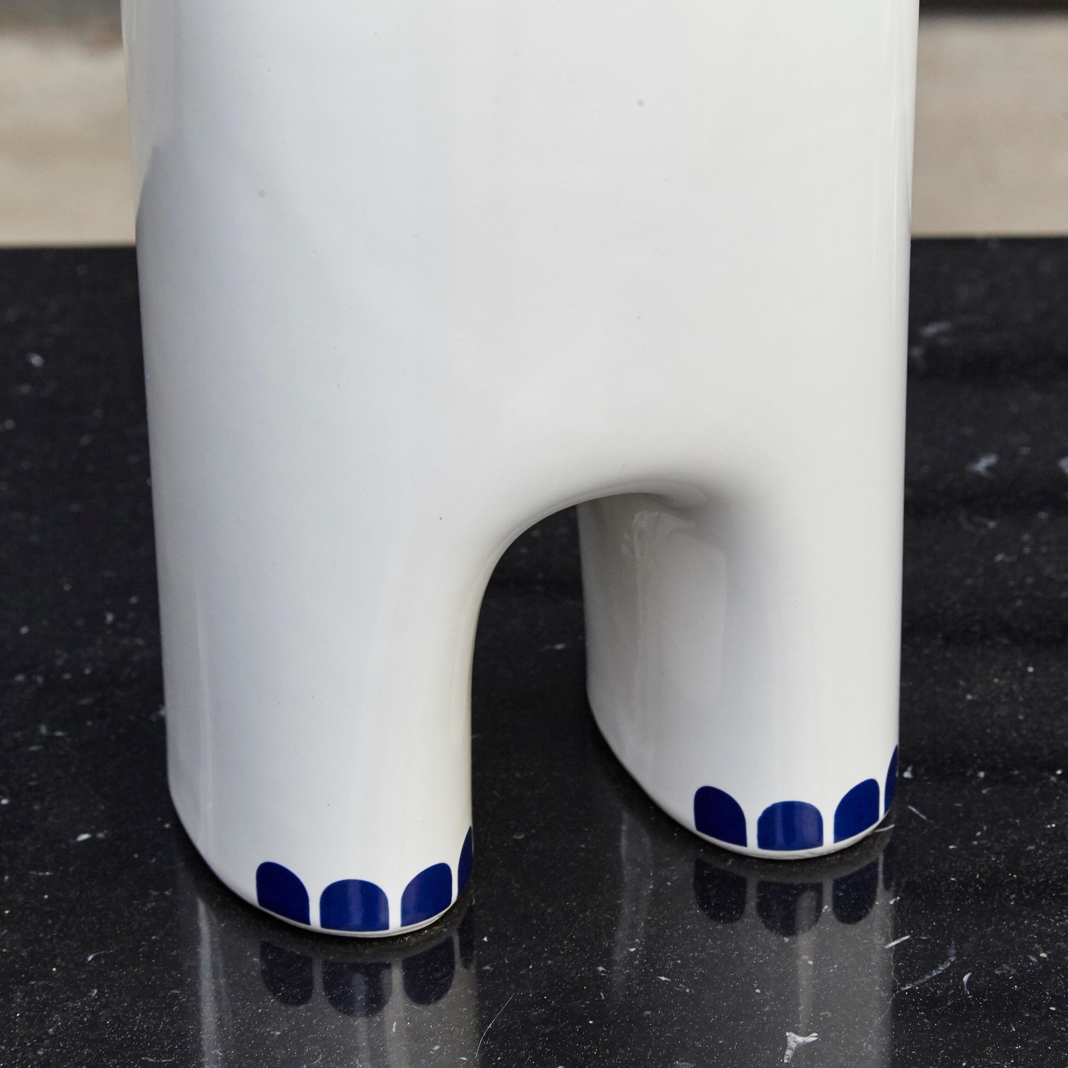 Ceramic Jaime Hayon Contemporary White Small Glazed Happy Susto Vase