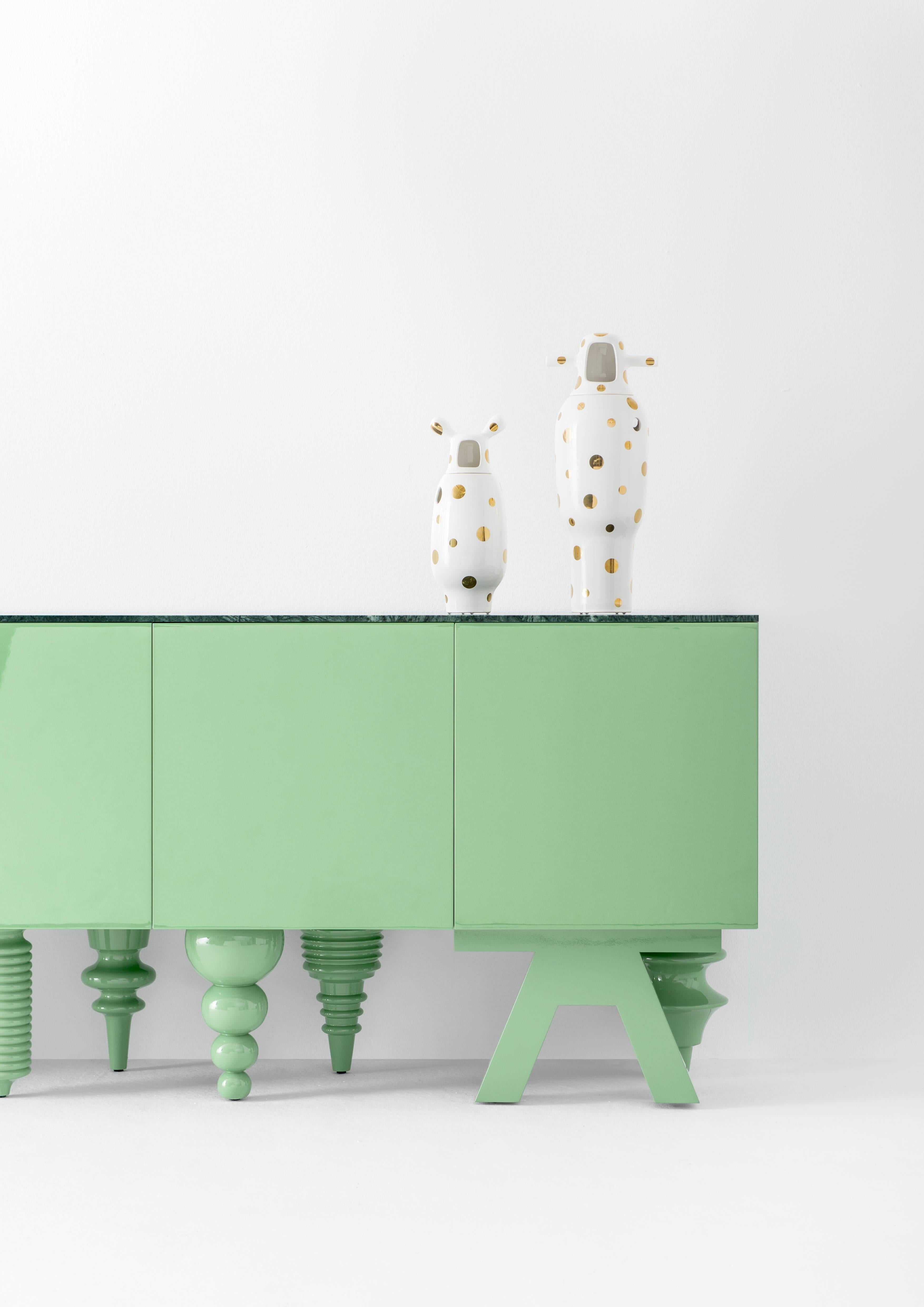 Modern Jaime Hayon Green Multileg Cabinet 