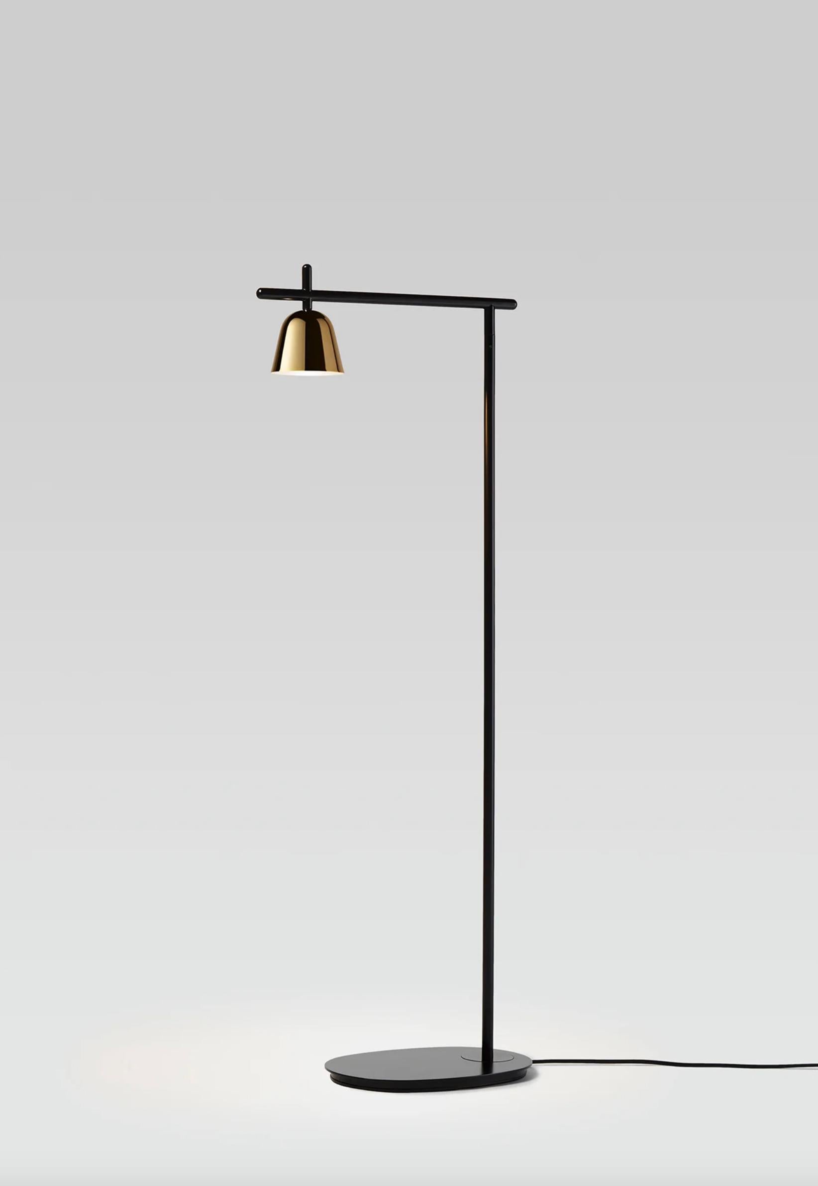 Jaime Hayon Lighto P Floor Black Matte- Lampada a tazza nera cromata per Parachilna in vendita 3