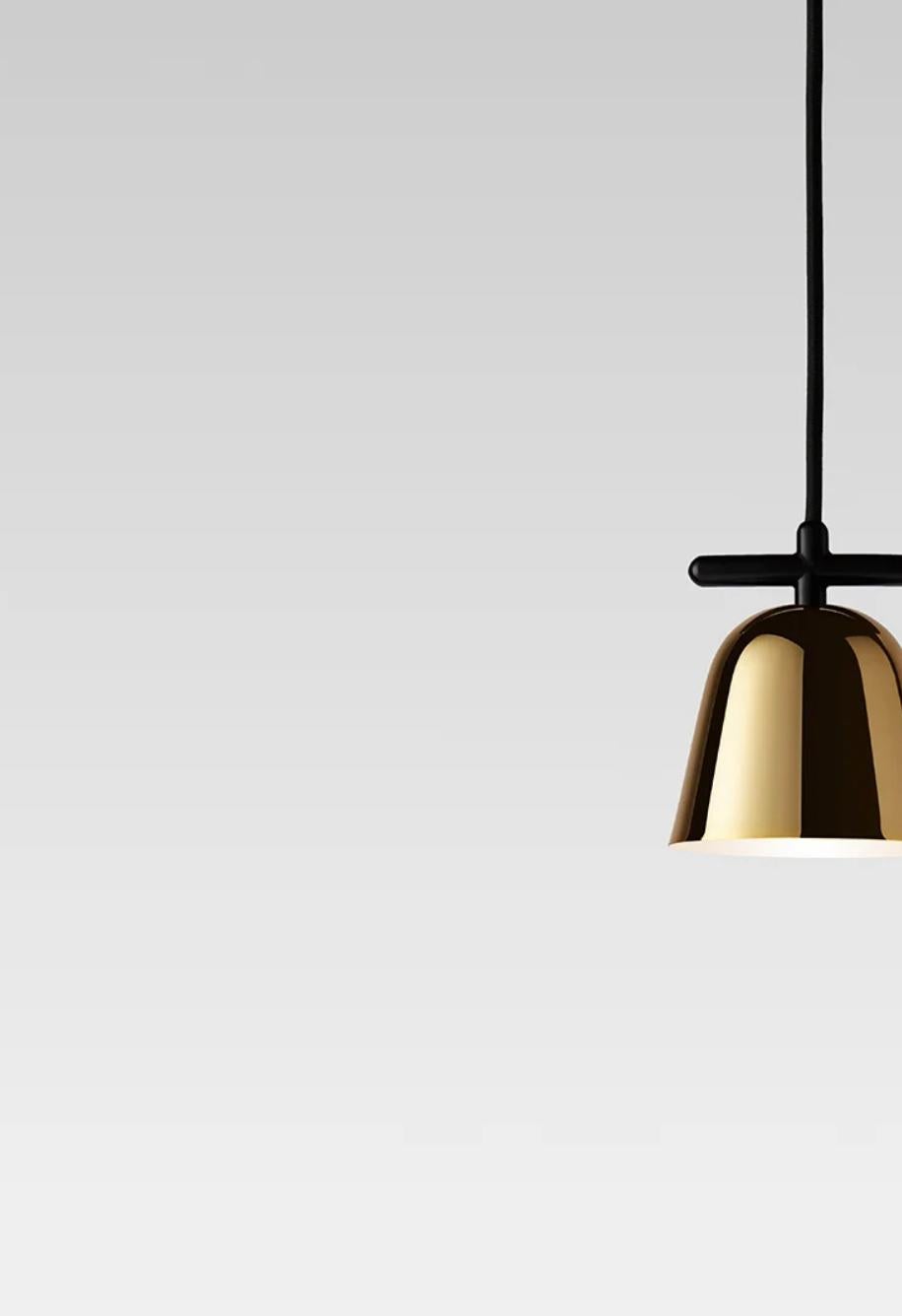 Mid-Century moderno Jaime Hayon Lighto T Pe Lampada a Sospensione Lucida Dorata Per Parachilna in vendita