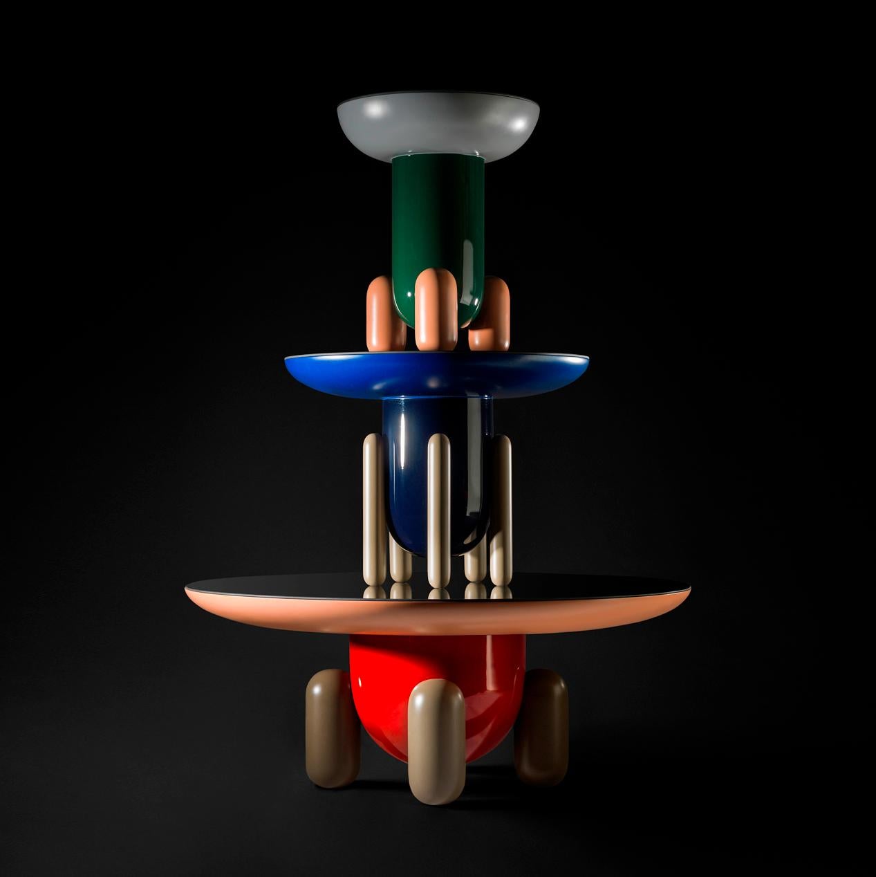 Glass Jaime Hayon Multi-Color Explorer #01 Table by BD Barcelona