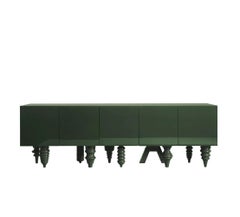 Jaime Hayon Multileg Cabinet in Lacquered Green, Contemporary Style