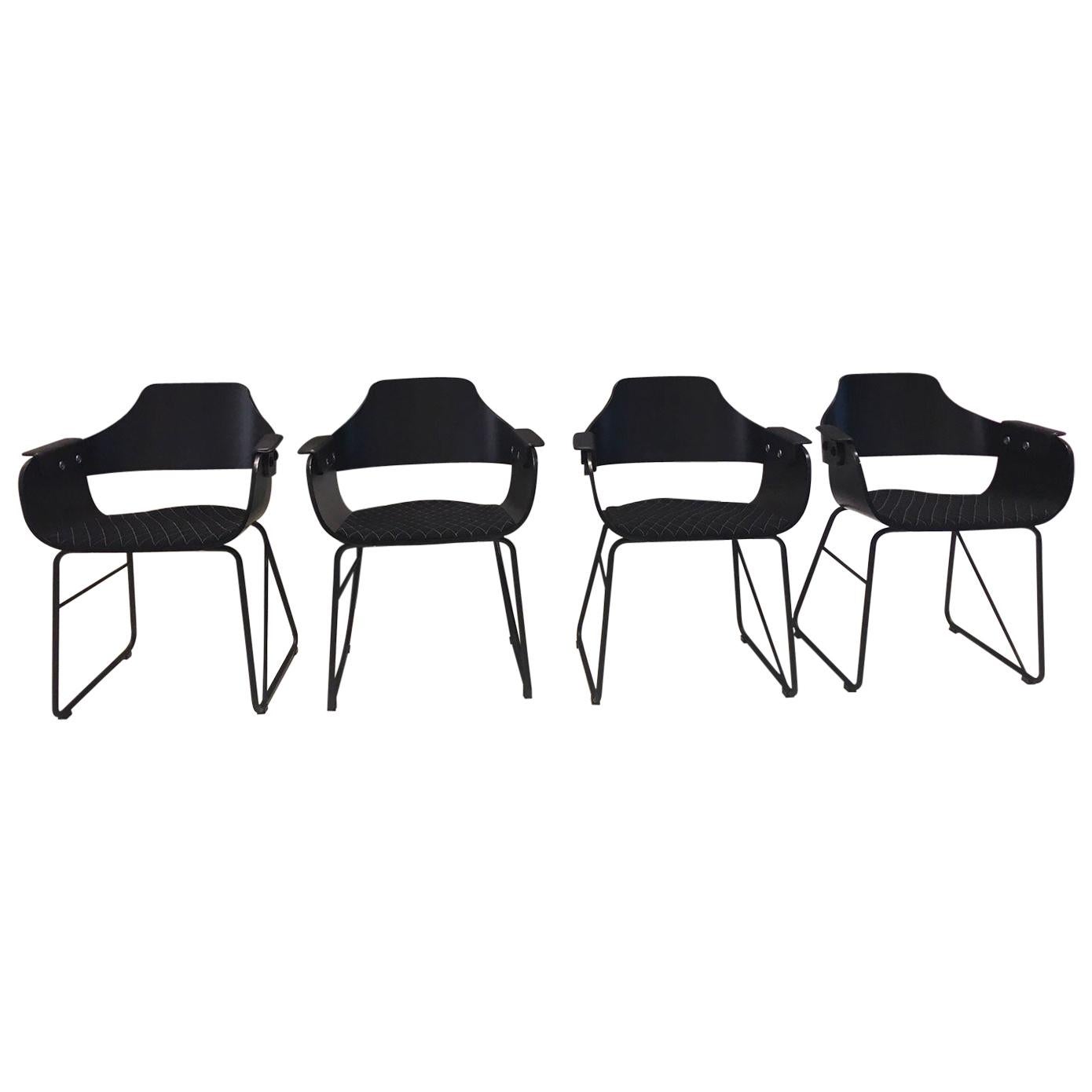 Jaime Hayon, Set of 4 Contemporary Black Armchairs by BD Barcelona