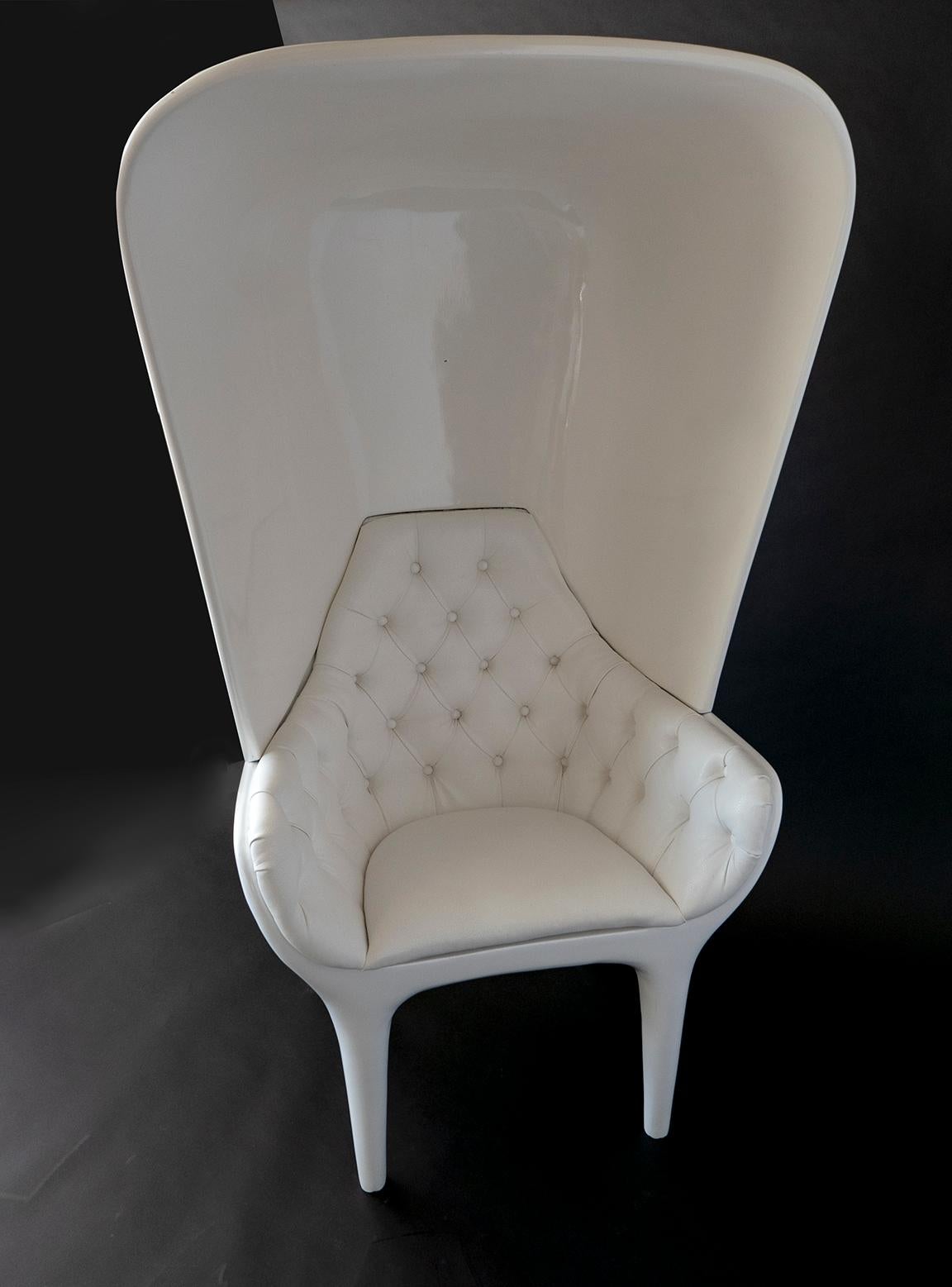 Spanish Jaime Hayon Showtime Armchair White Lacquered with Cover For Sale