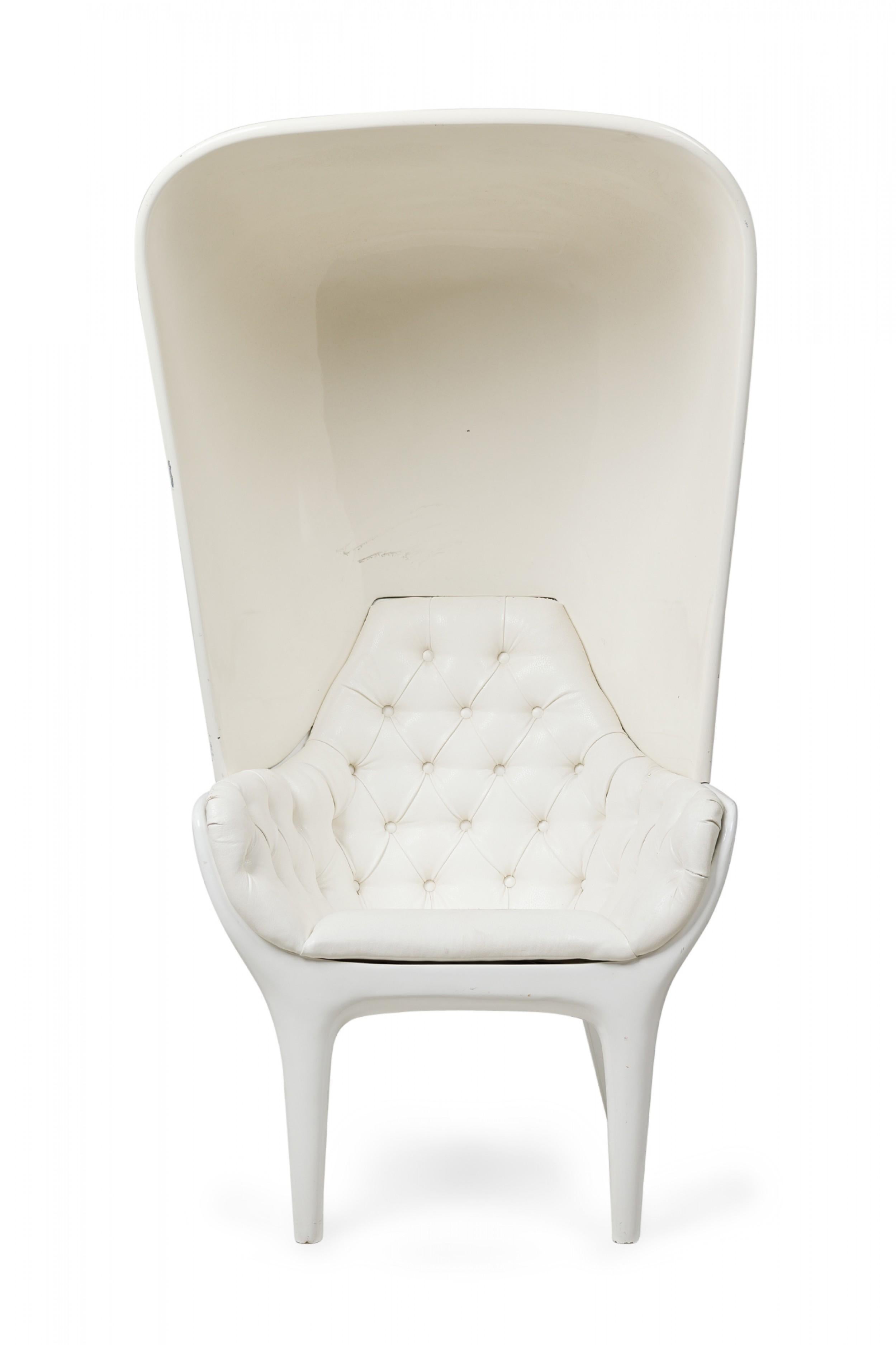 Jaime Hayon Spanish "Showtime" Hooded Armchair, White Lacquered w/ Cover For Sale