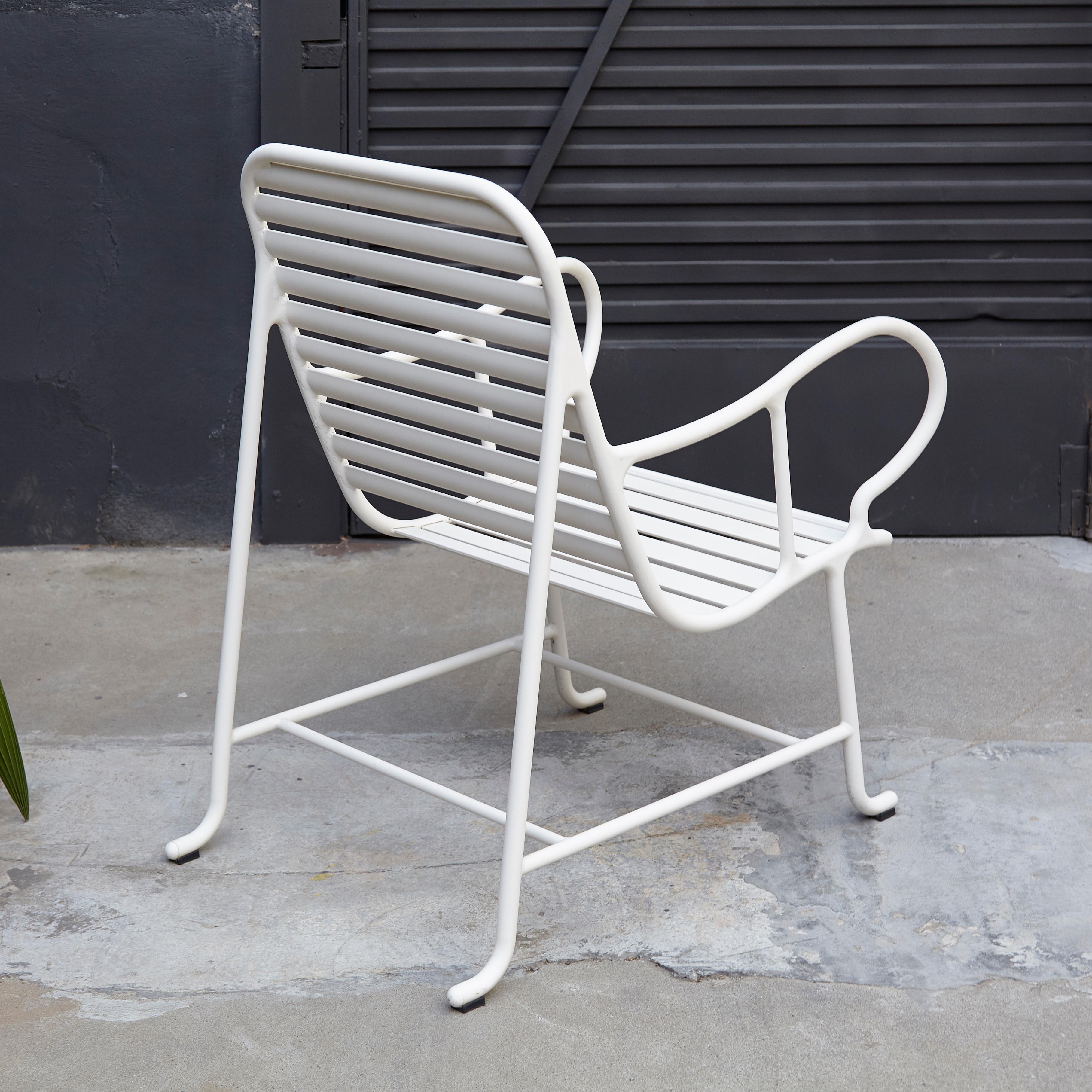 Aluminum Jaime Hayon White Gardenias Outdoor Armchair for Bd For Sale